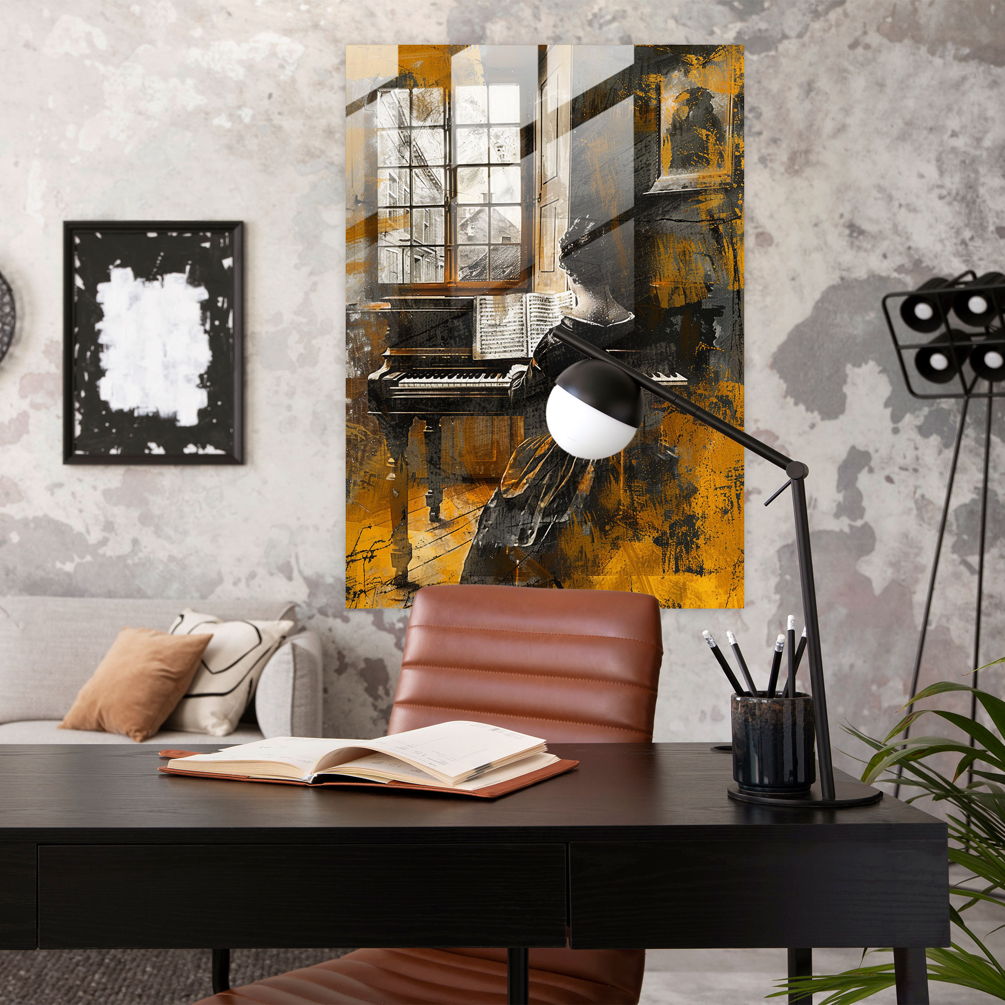 Johannes Vermeer Glass Print - Woman At Harpsichord - Johannes Vermeer, Glass Print, Glass Wall Art, Glass Art