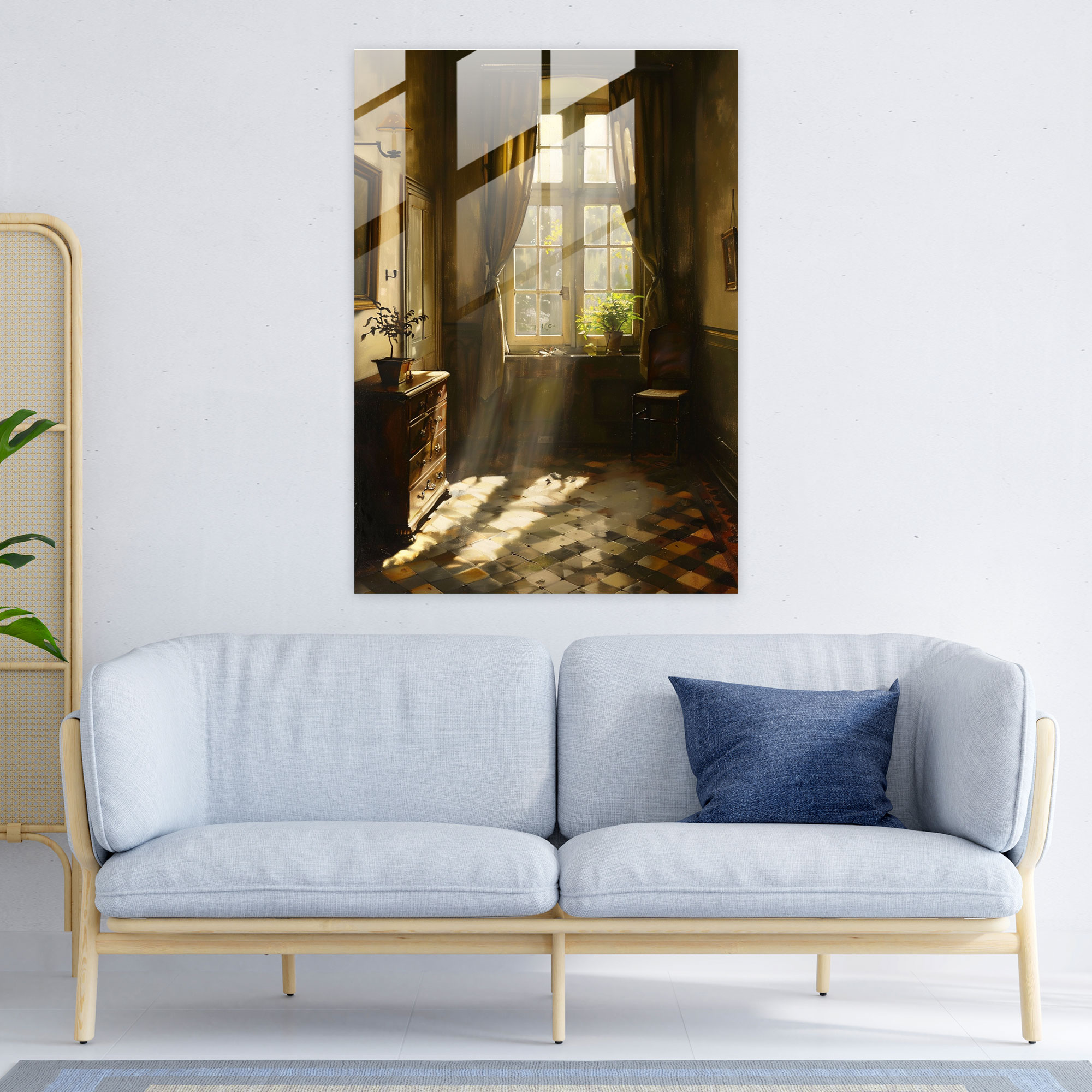 Johannes Vermeer Cam Tablo Sanatı - Duvar Süsleme Ev Dekorasyonu
