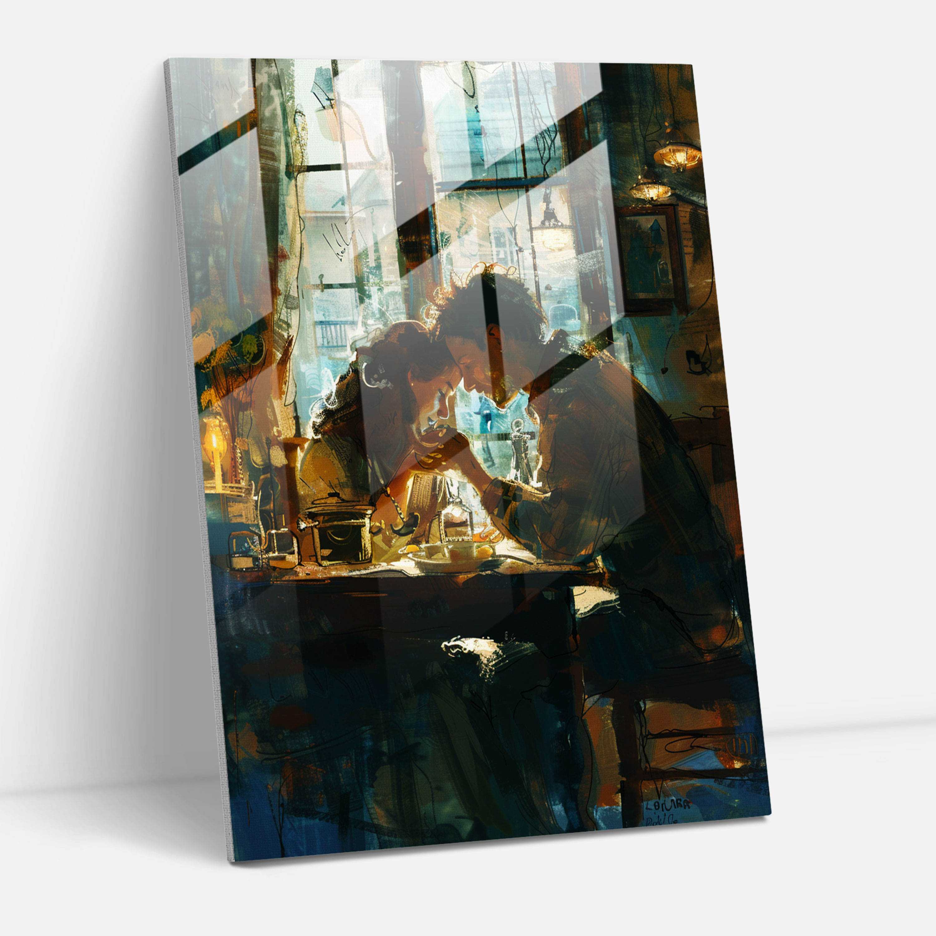 Johannes Vermeer Modern Sanat Kanvas Tablo - Johannes Vermeer Ev Dekorasyonu Modern Sanat Cam Sanatı