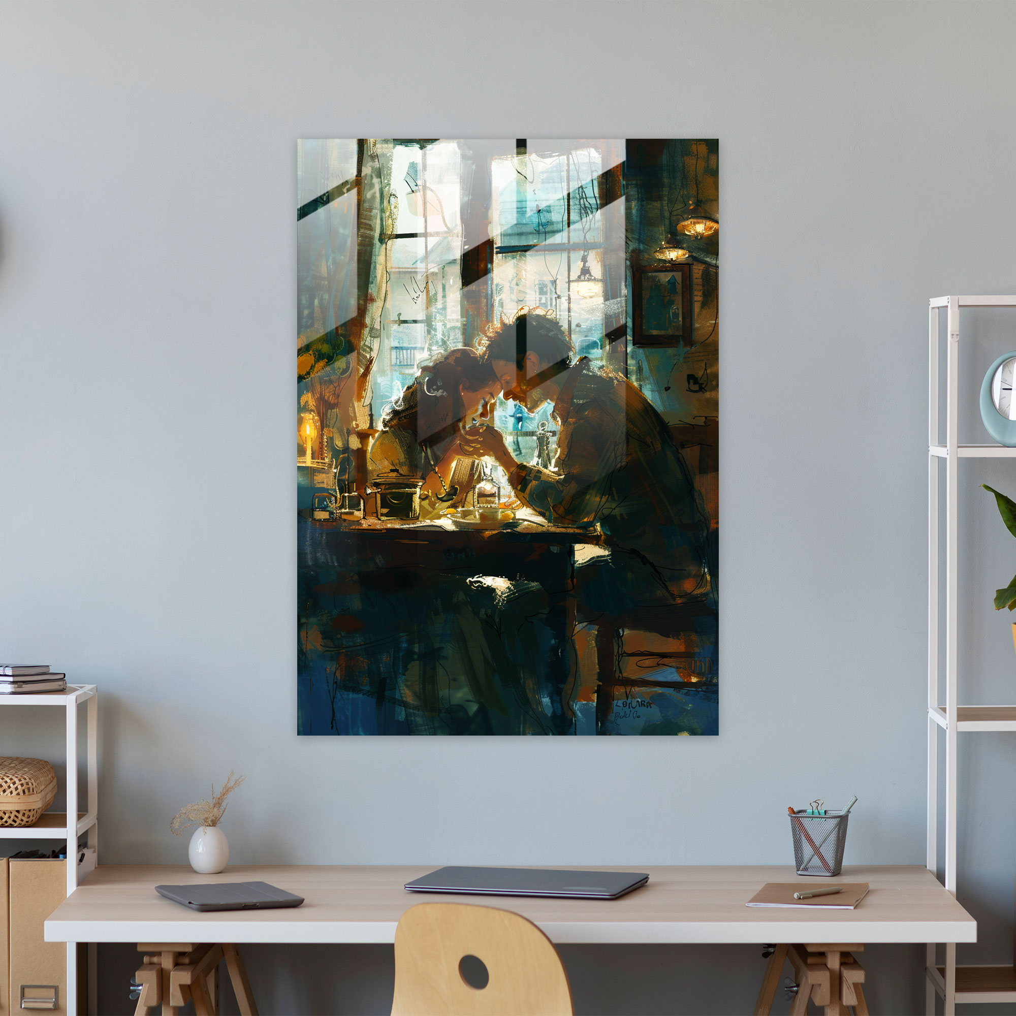 Johannes Vermeer Modern Sanat Kanvas Tablo - Johannes Vermeer Ev Dekorasyonu Modern Sanat Cam Sanatı