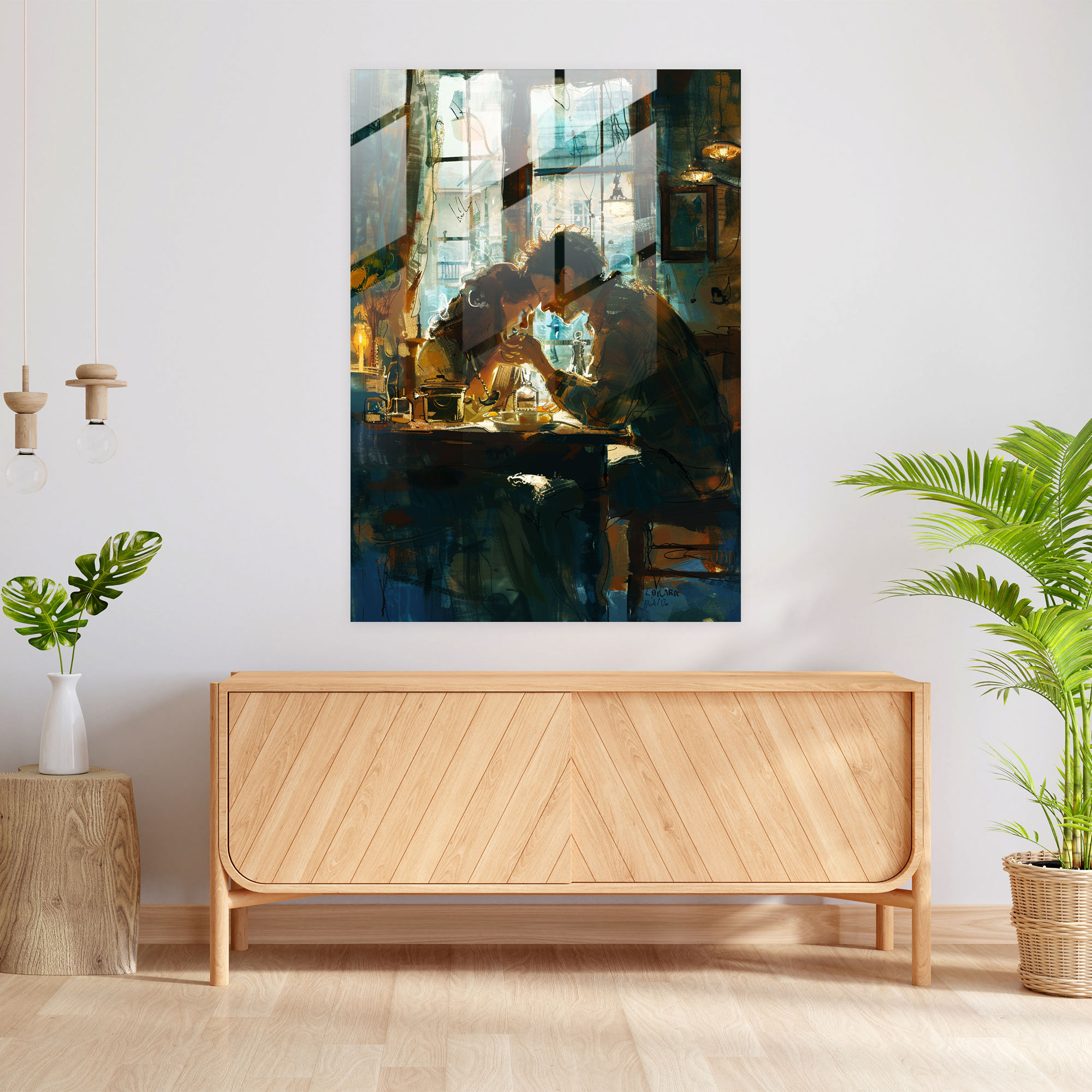 Johannes Vermeer Modern Sanat Kanvas Tablo - Johannes Vermeer Ev Dekorasyonu Modern Sanat Cam Sanatı