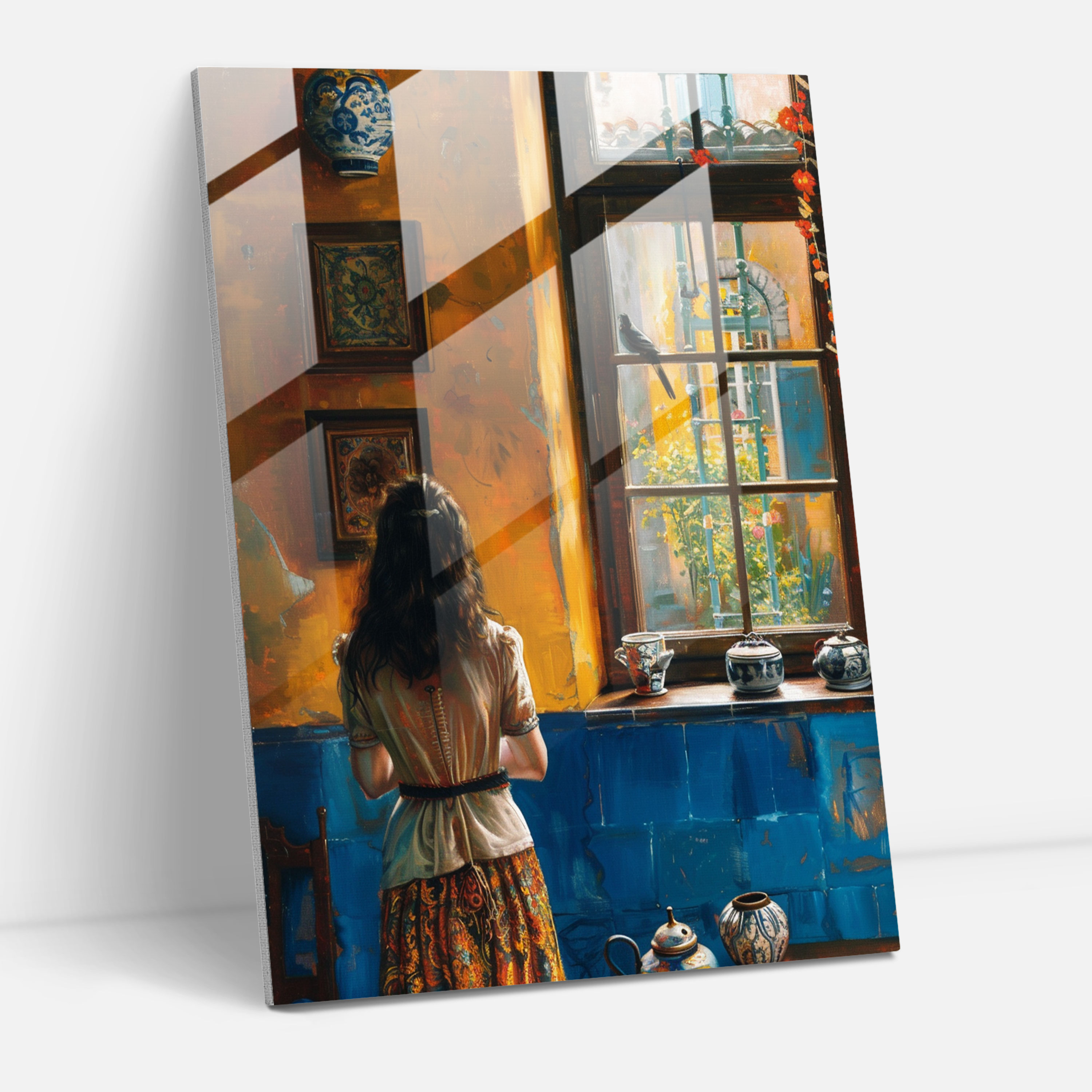 Johannes Vermeer Glass Wall Art - Johannes Vermeer, Modern Art, Glass Print, Glass Art