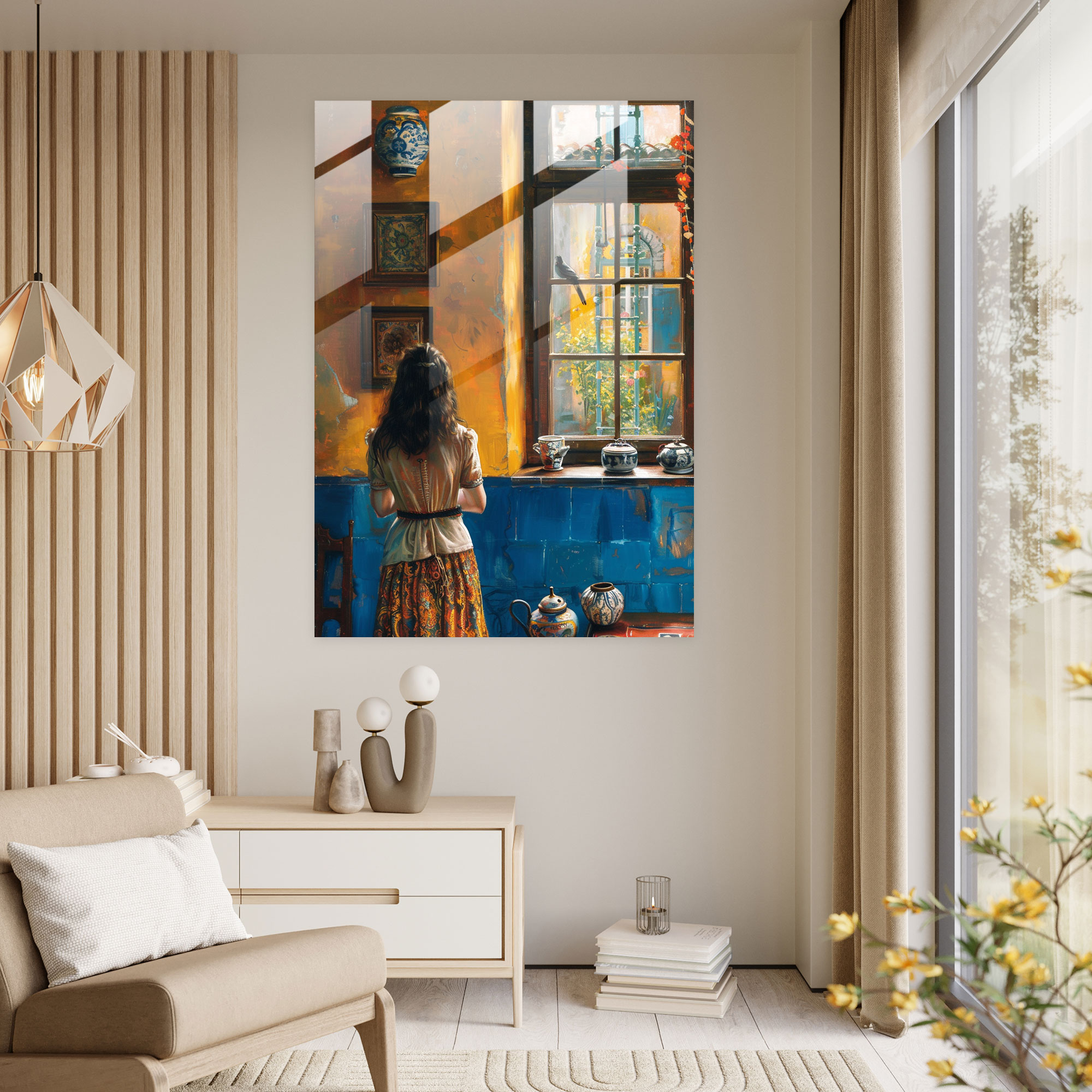 Johannes Vermeer Glass Wall Art - Johannes Vermeer, Modern Art, Glass Print, Glass Art