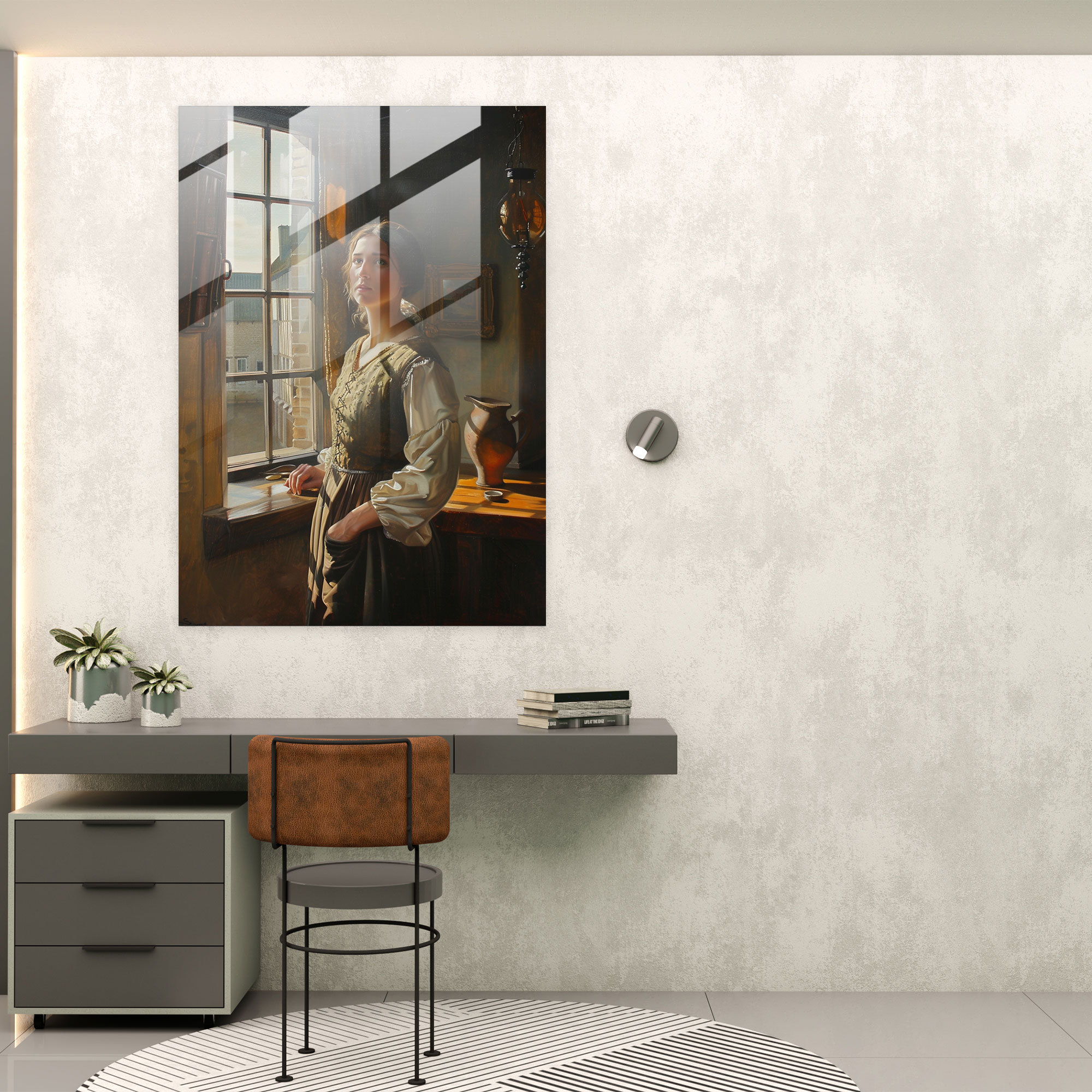 Johannes Vermeer Cam Tablo Ev Dekorasyonu - Johannes Vermeer Cam Sanatı Modern Sanat
