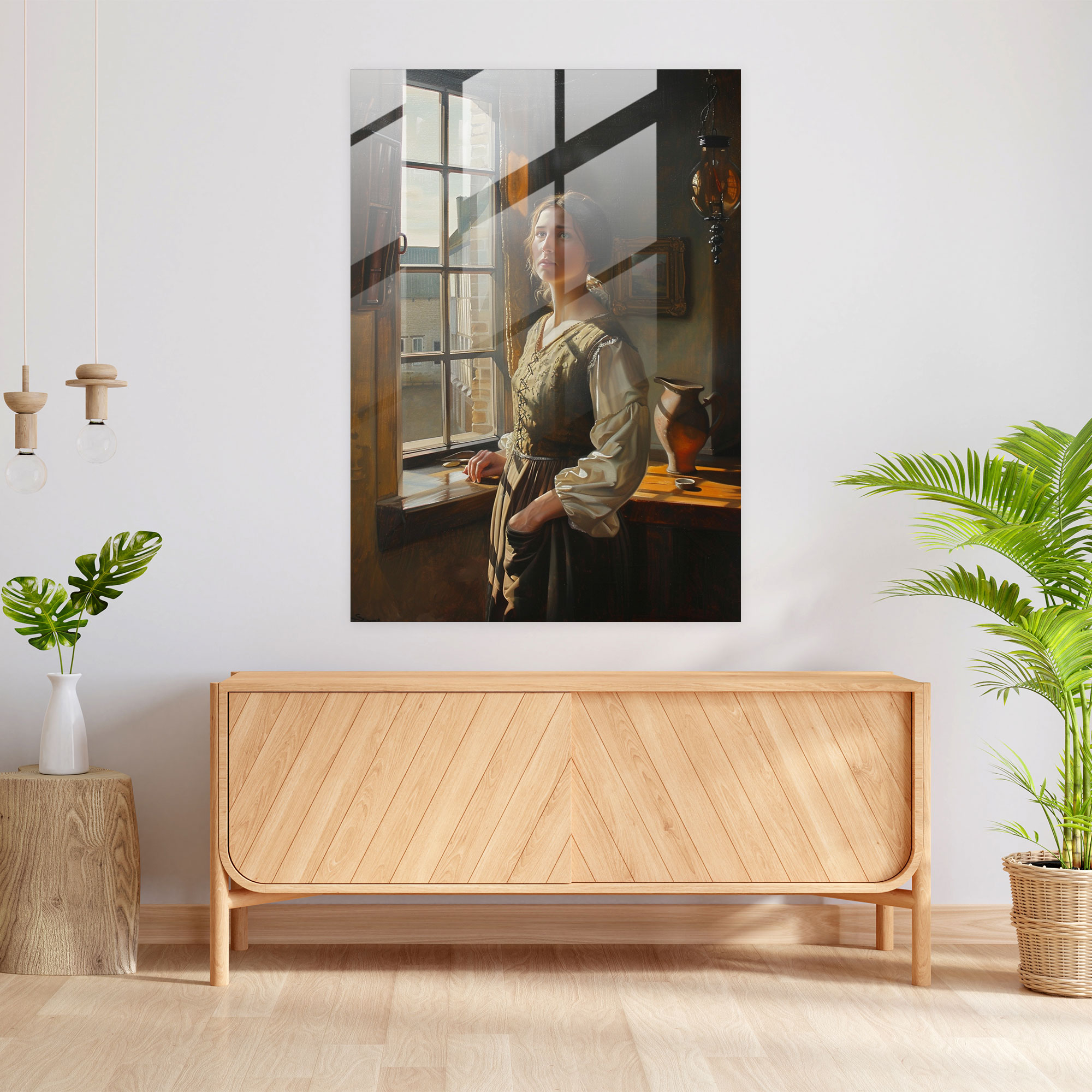 Johannes Vermeer Cam Tablo Ev Dekorasyonu - Johannes Vermeer Cam Sanatı Modern Sanat