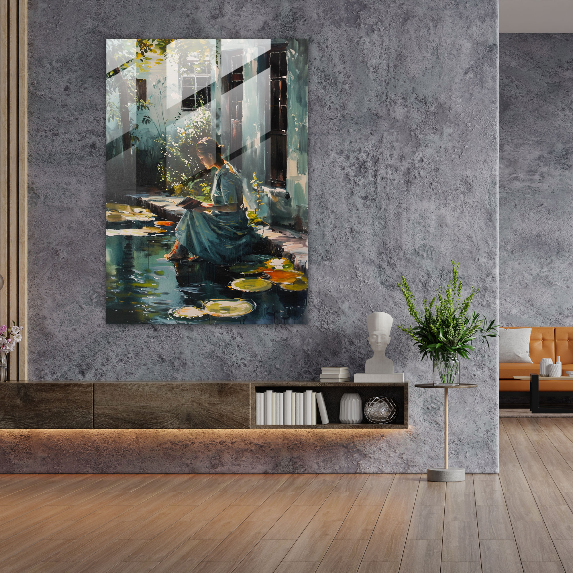 Johannes Vermeer Cam Tablo Duvar Dekorasyonu - Modern Sanat Temalı Johannes Vermeer Cam Tablosu