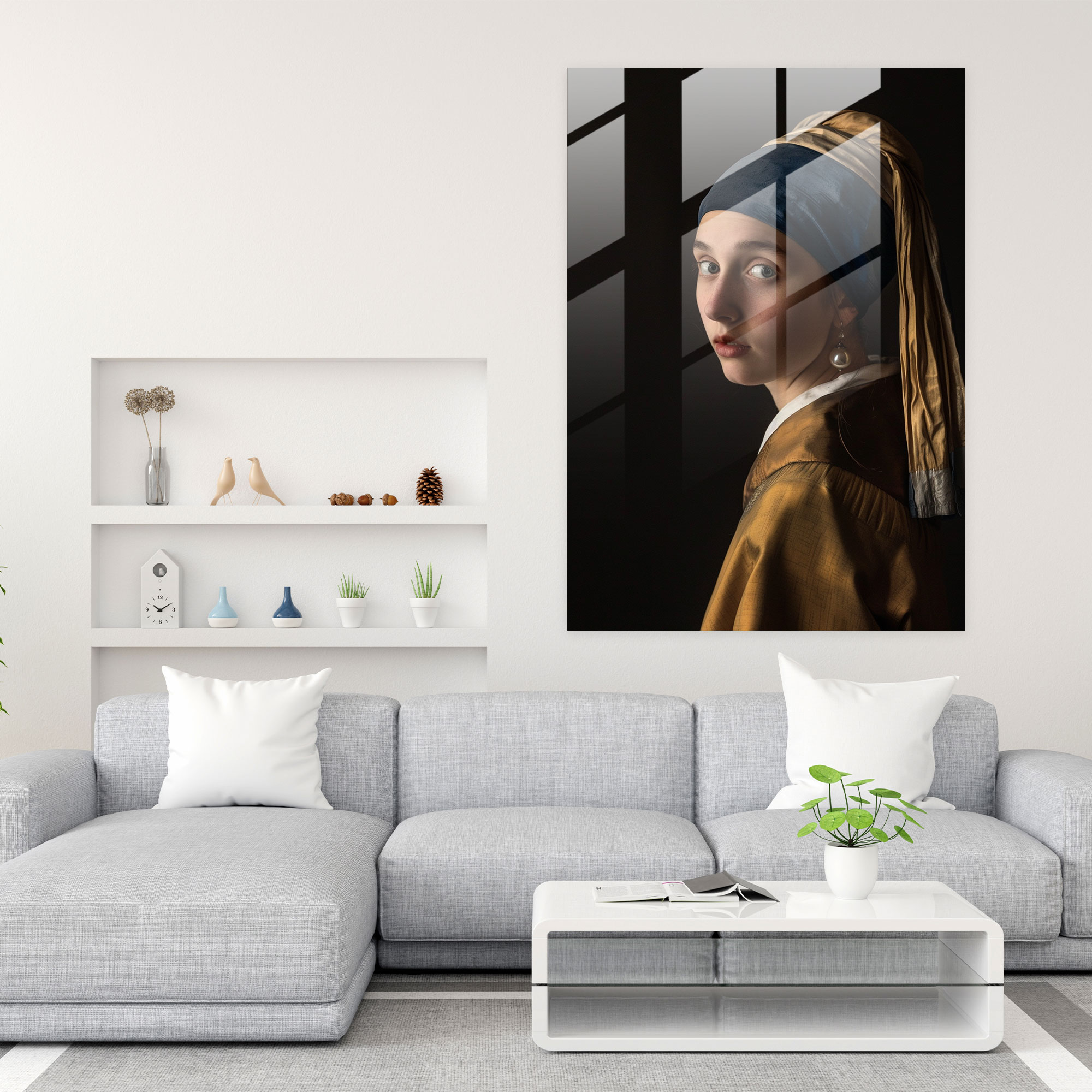 Johannes Vermeer Cam Tablo Modern Sanat - Duvar Dekorasyonu