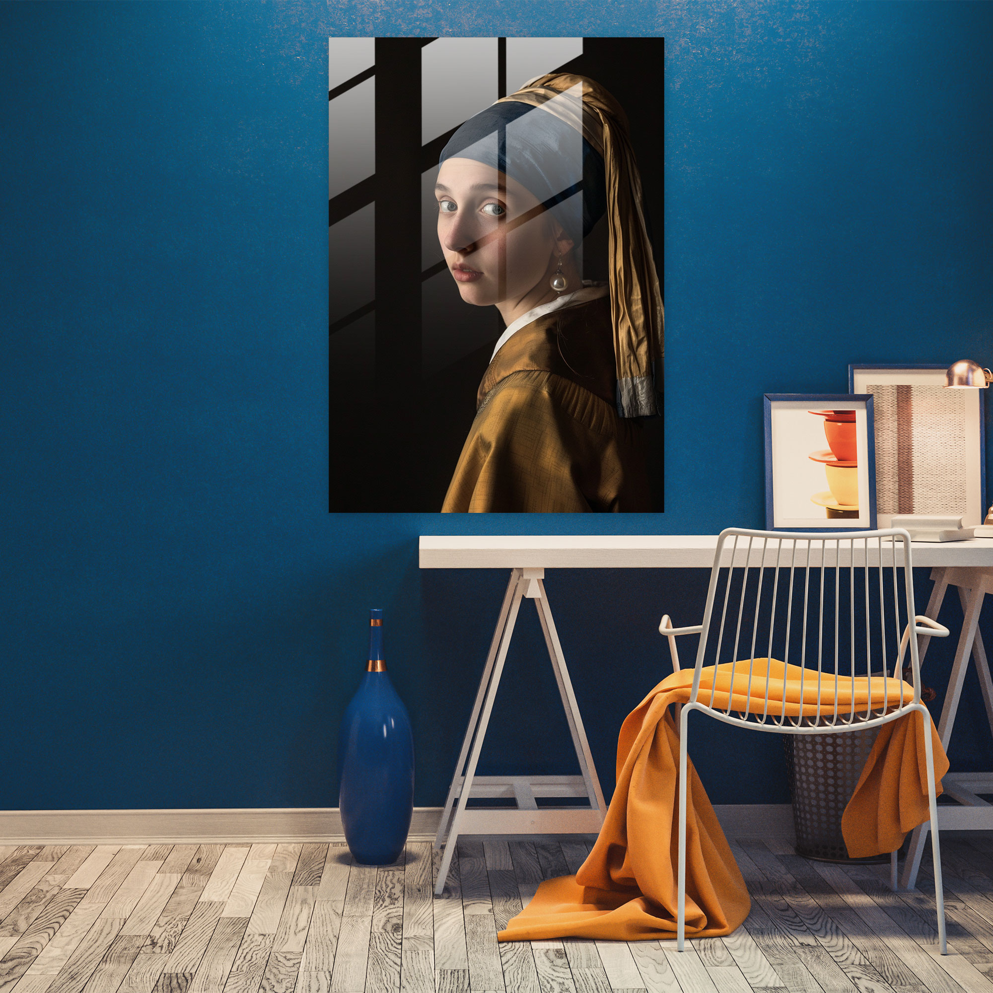 Johannes Vermeer Cam Tablo Modern Sanat - Duvar Dekorasyonu