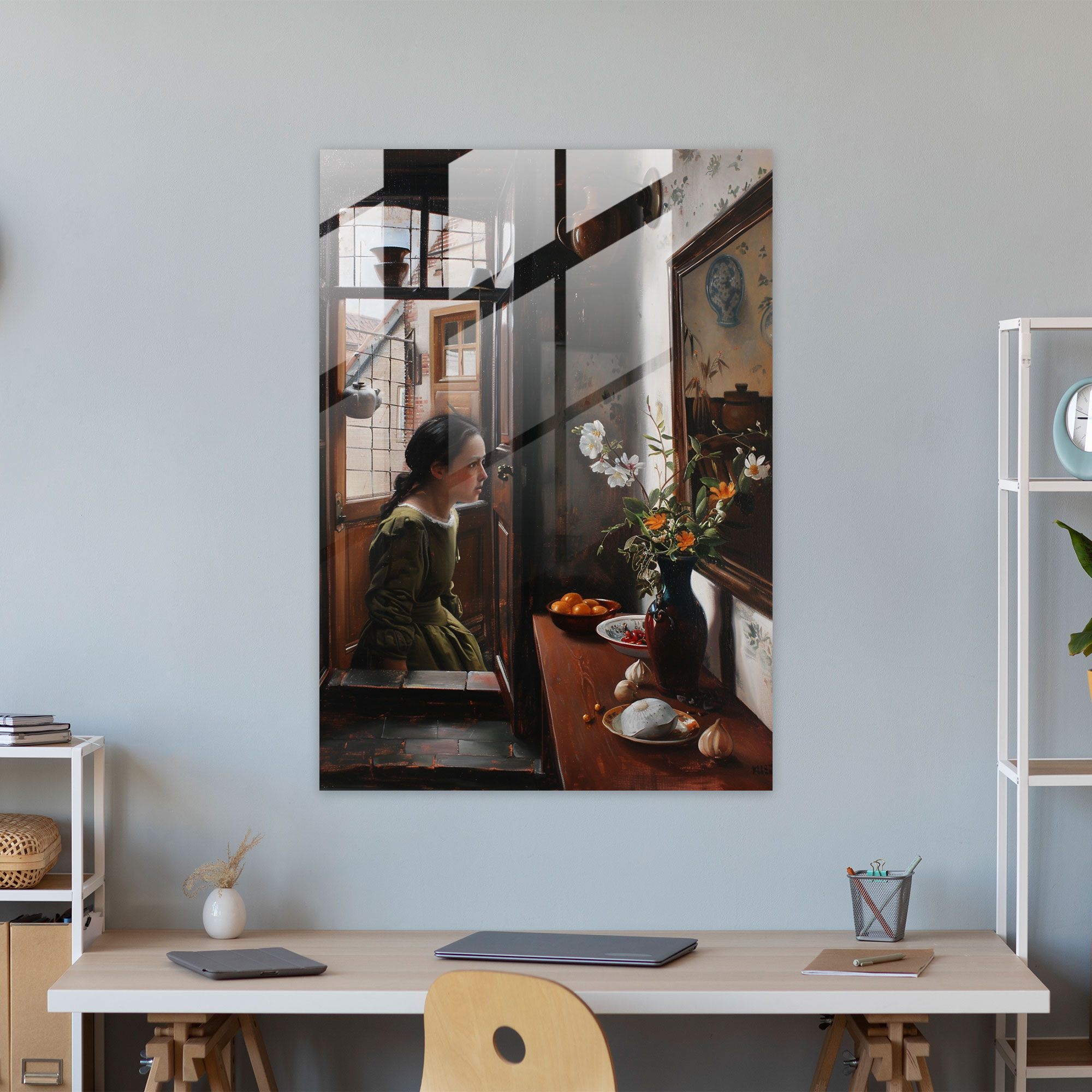 Johannes Vermeer Glass Print Glass Art - Johannes Vermeer, Johannes Vermeer, Glass Print, Glass Art
