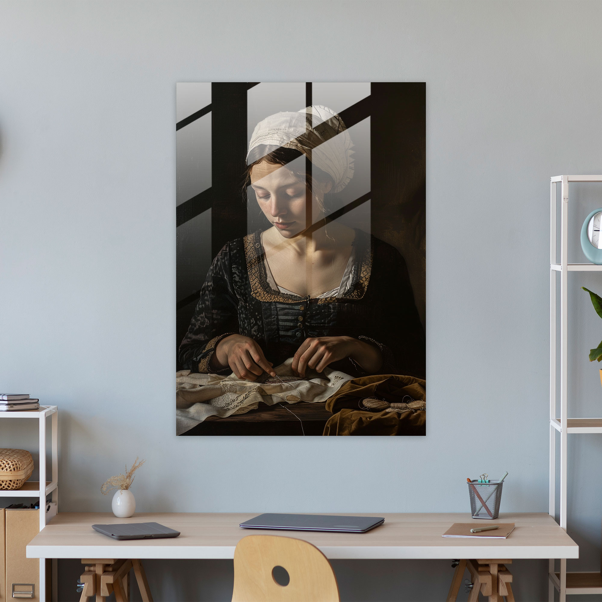 Johannes Vermeer Glass Art Glass Print - Johannes Vermeer, Glass Print, Glass Art, Johannes Vermeer