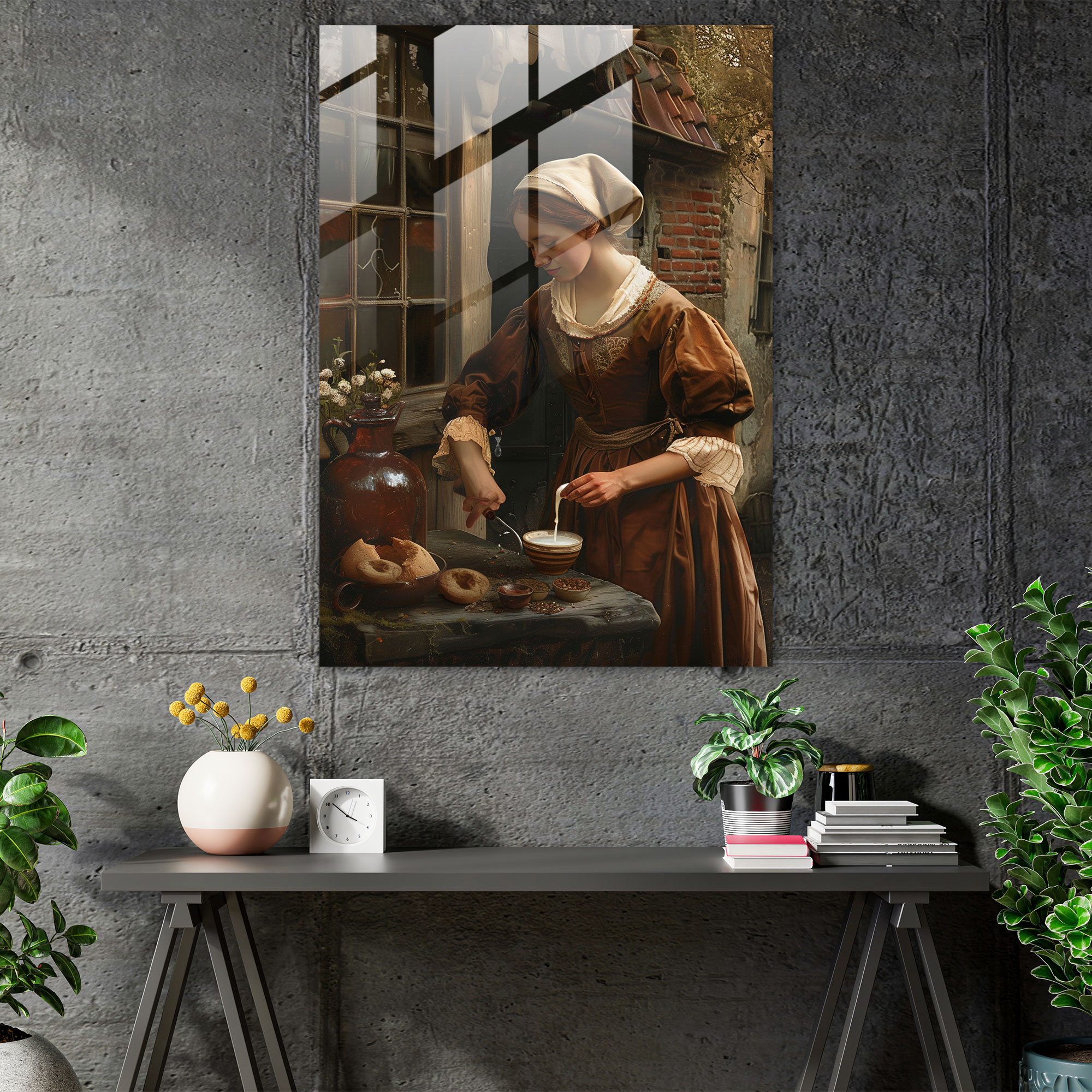 Johannes Vermeer Glass Print - Johannes Vermeer, Modern Art, Wall Decoration, Johannes Vermeer