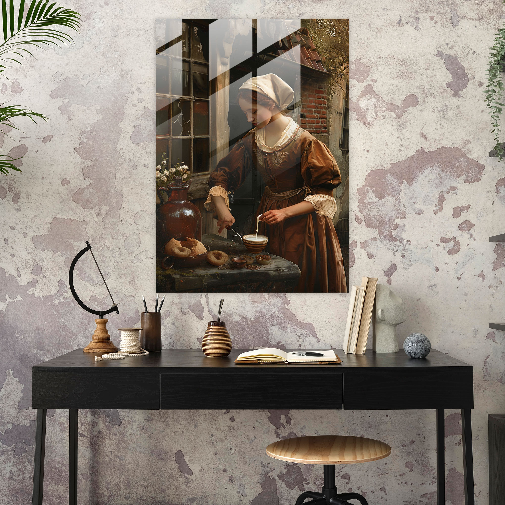 Johannes Vermeer Glass Print - Johannes Vermeer, Modern Art, Wall Decoration, Johannes Vermeer