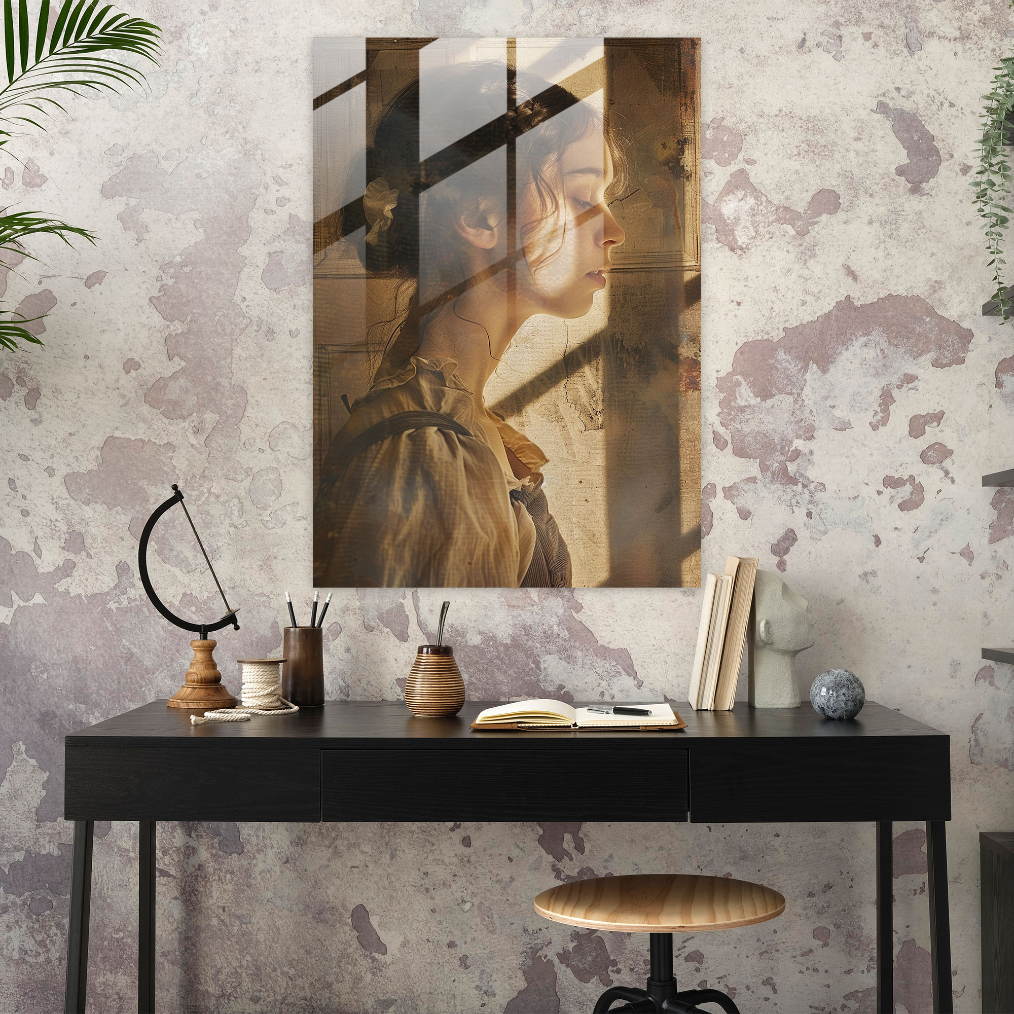 Johannes Vermeer Cam Tablo Sanatı - Ev Dekorasyonu ve Duvar Süslemesi için Ürün