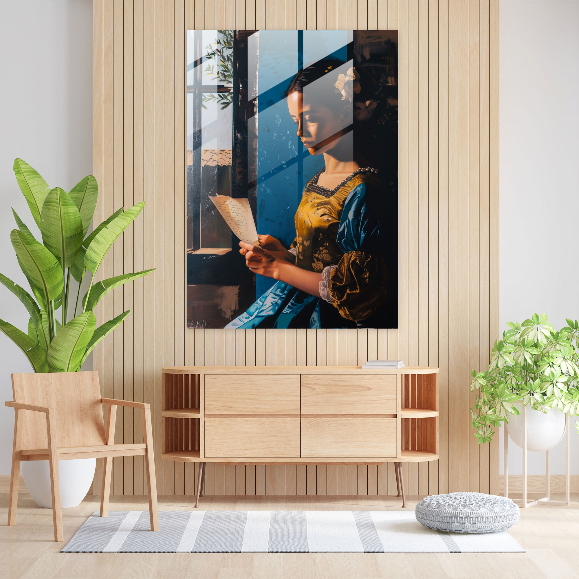 Johannes Vermeer Glass Wall Art - Woman Reading A Letter Glass Print - Johannes Vermeer, Modern Art, Glass Art, Johannes Vermeer