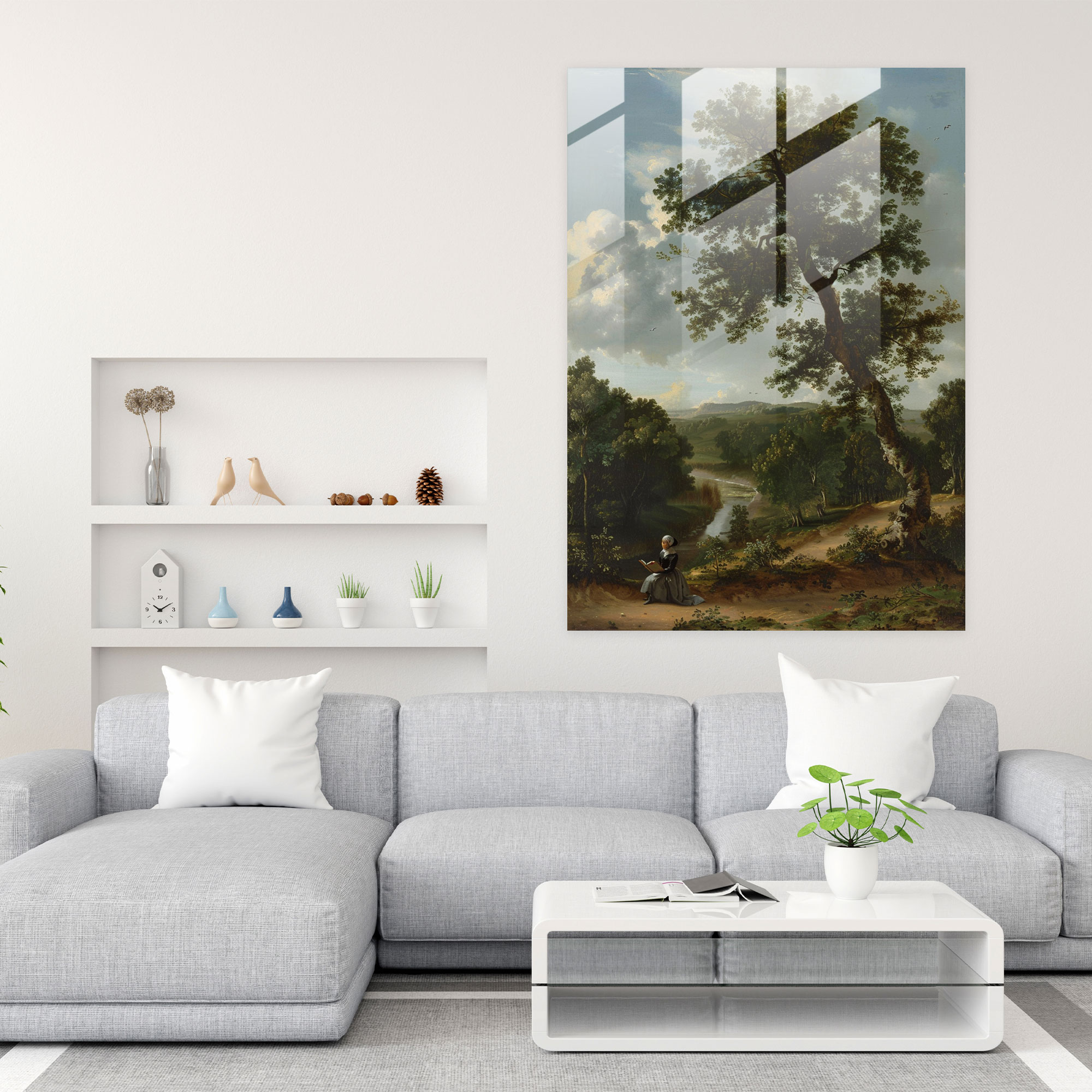Johannes Vermeer Wall Decoration - Outdoor Landscape Glass Print - Johannes Vermeer, Glass Wall Art, Glass Art, Modern Art