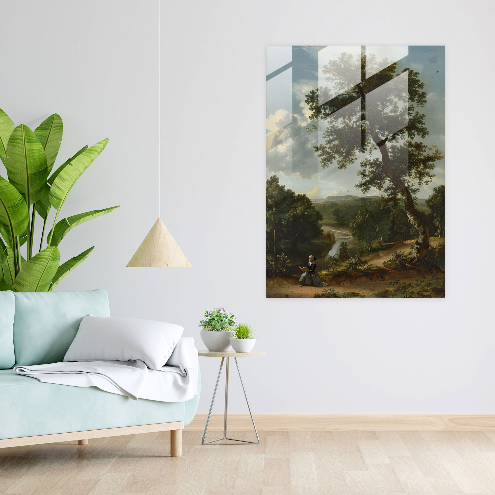 Johannes Vermeer Wall Decoration - Outdoor Landscape Glass Print - Johannes Vermeer, Glass Wall Art, Glass Art, Modern Art