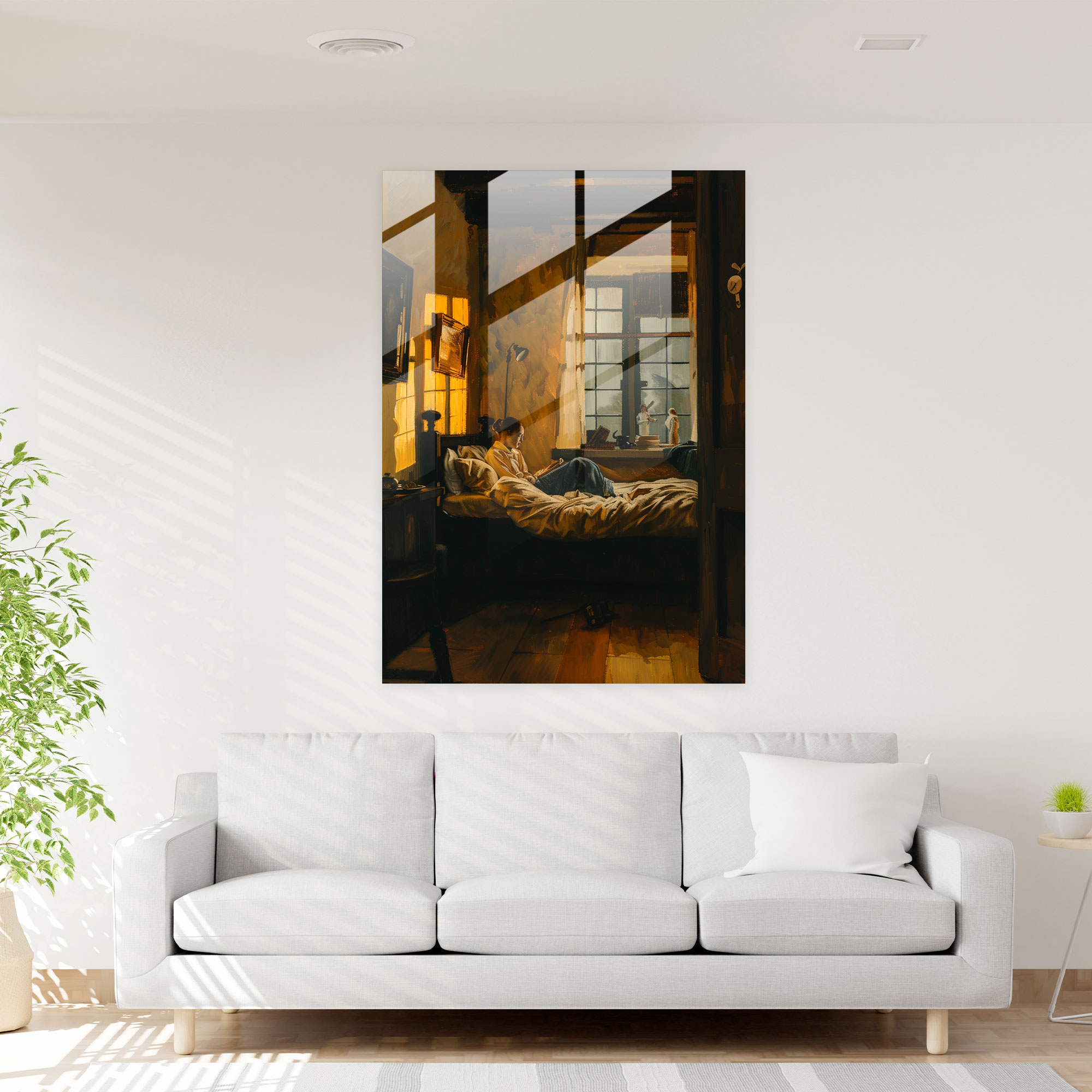 Johannes Vermeer Glass Wall Art - Bedroom Couple Glass Print - Johannes Vermeer, Johannes Vermeer, Glass Art, Wall Decoration