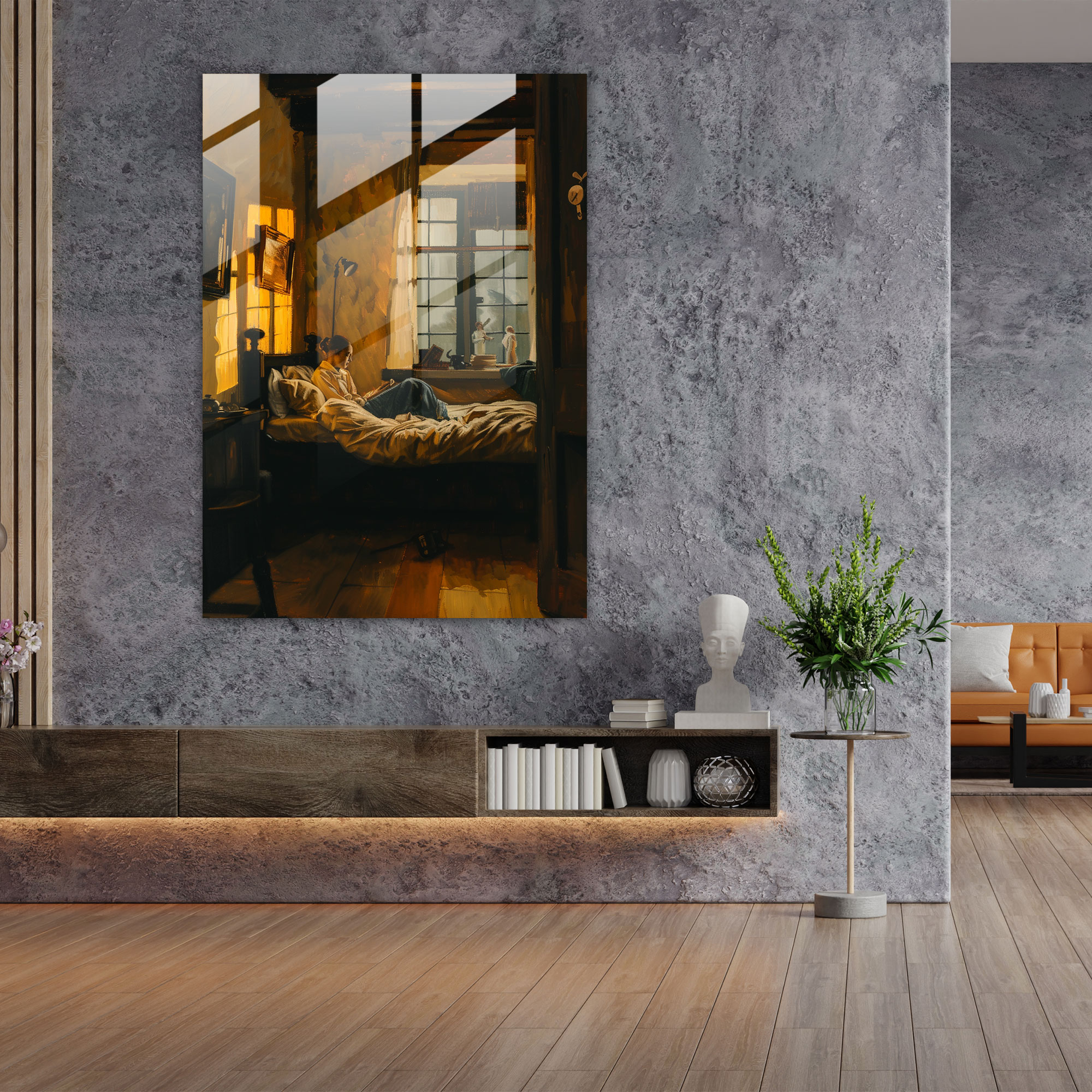 Johannes Vermeer Glass Wall Art - Bedroom Couple Glass Print - Johannes Vermeer, Johannes Vermeer, Glass Art, Wall Decoration