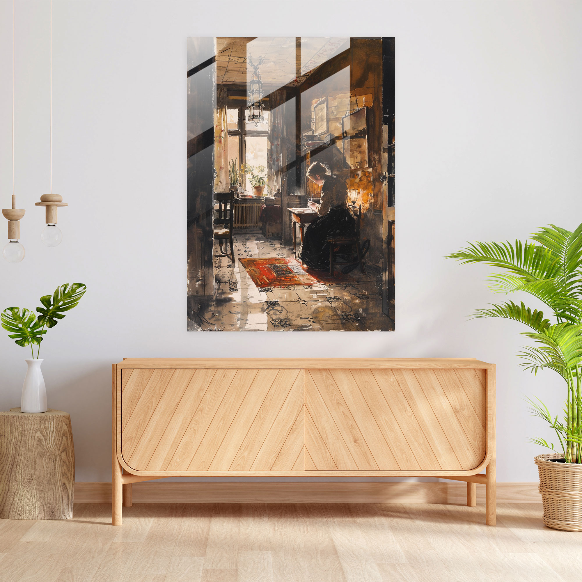 Johannes Vermeer Glass Print - Cozy Interior Glass Wall Art - Johannes Vermeer, Modern Art, Glass Wall Art, Johannes Vermeer
