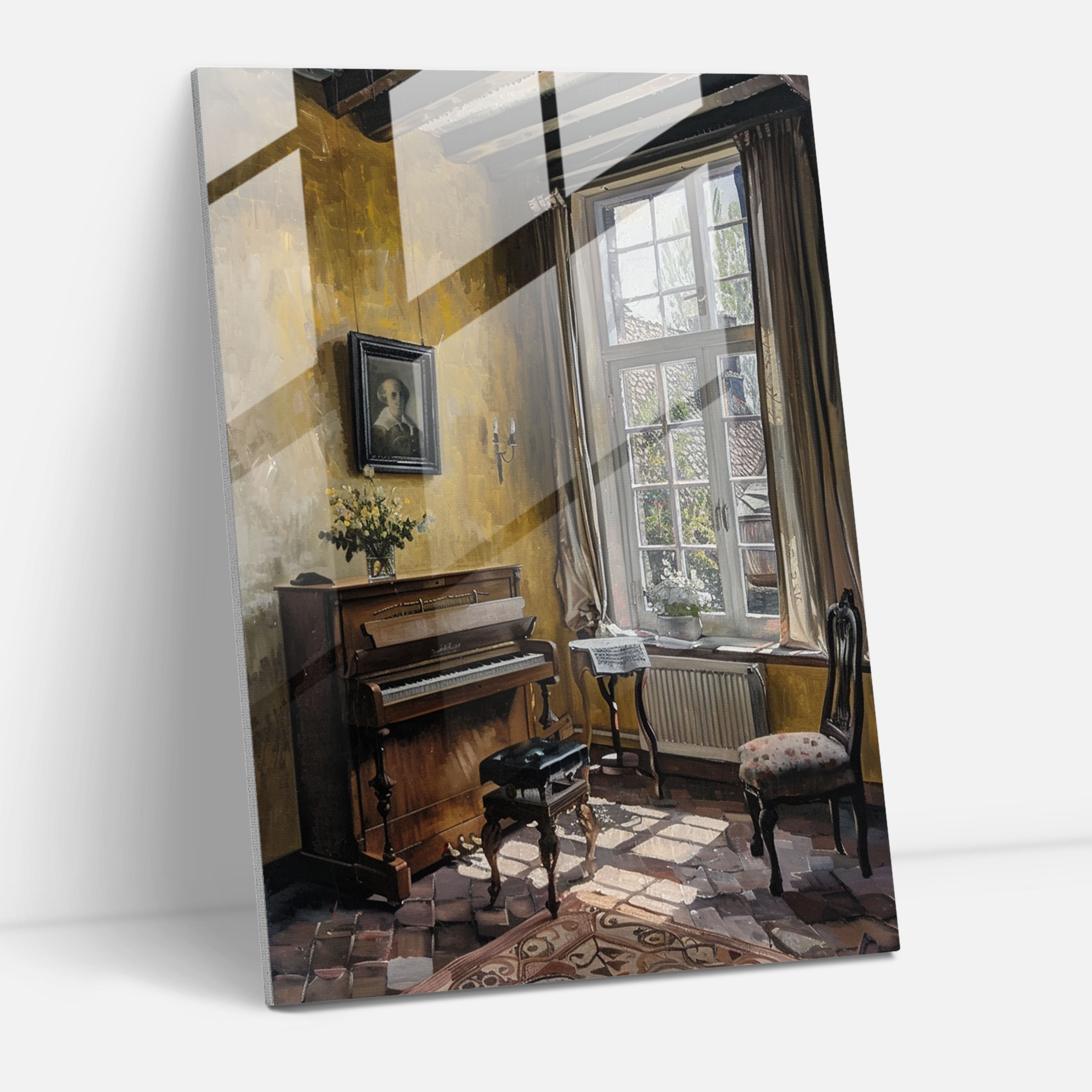 Johannes Vermeer Wall Decoration - Woman At A Harpsichord - Johannes Vermeer, Home Decoration, Johannes Vermeer, Glass Wall Art