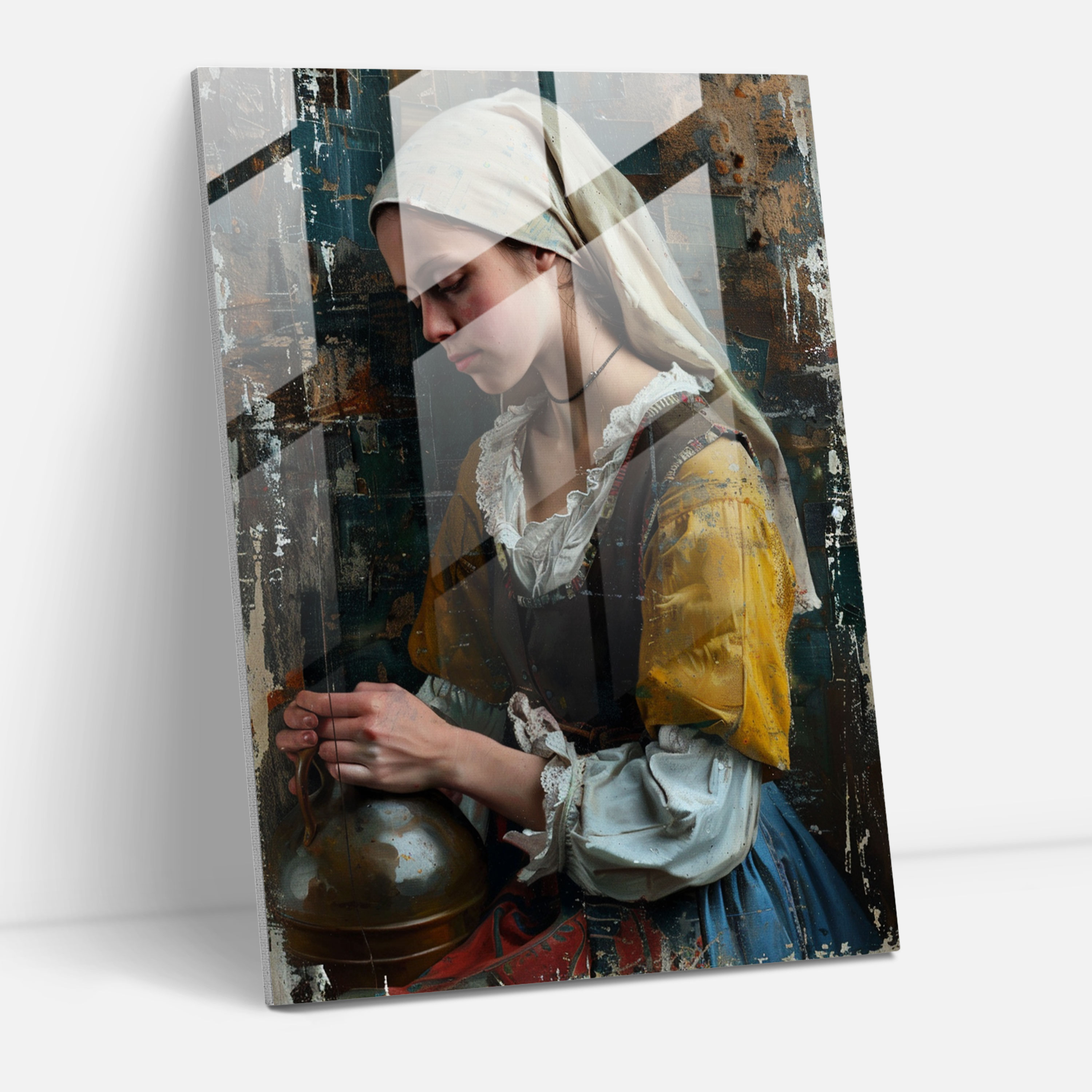 Johannes Vermeer Modern Art - Woman With A Water Jug - Johannes Vermeer, Glass Print, Home Decoration, Johannes Vermeer