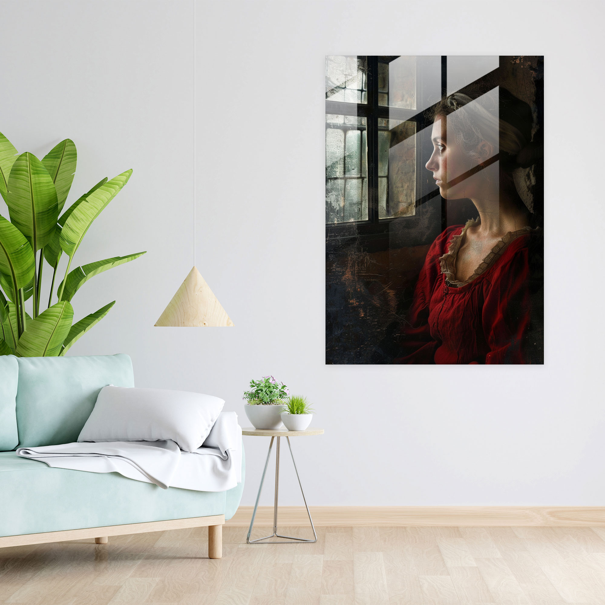 Johannes Vermeer Glass Print - Woman At A Window - Johannes Vermeer, Modern Art, Wall Decoration, Glass Art
