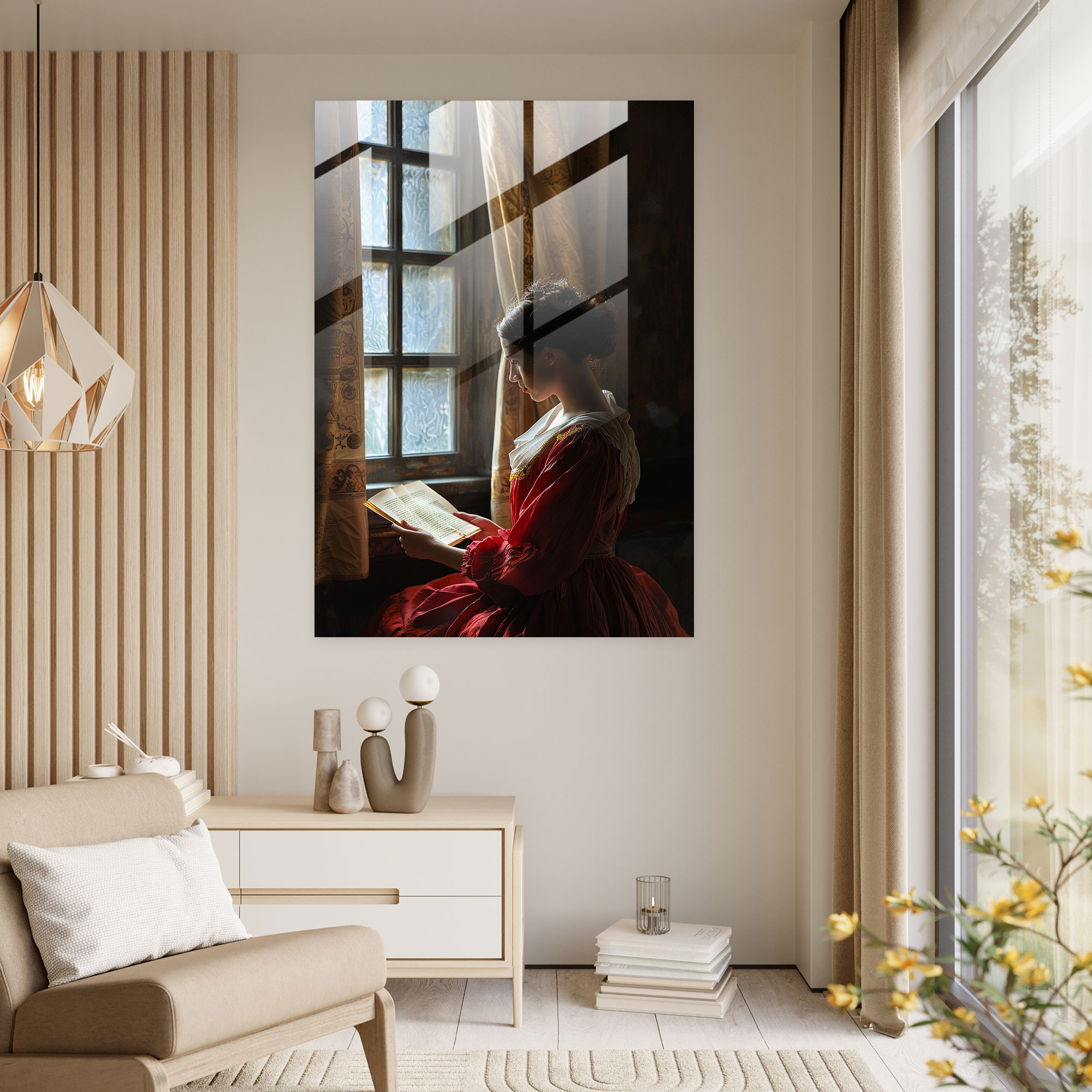 Johannes Vermeer Kanvas Tablo - Kadın Mektup Okur - Modern Sanat Duvar Dekorasyonu