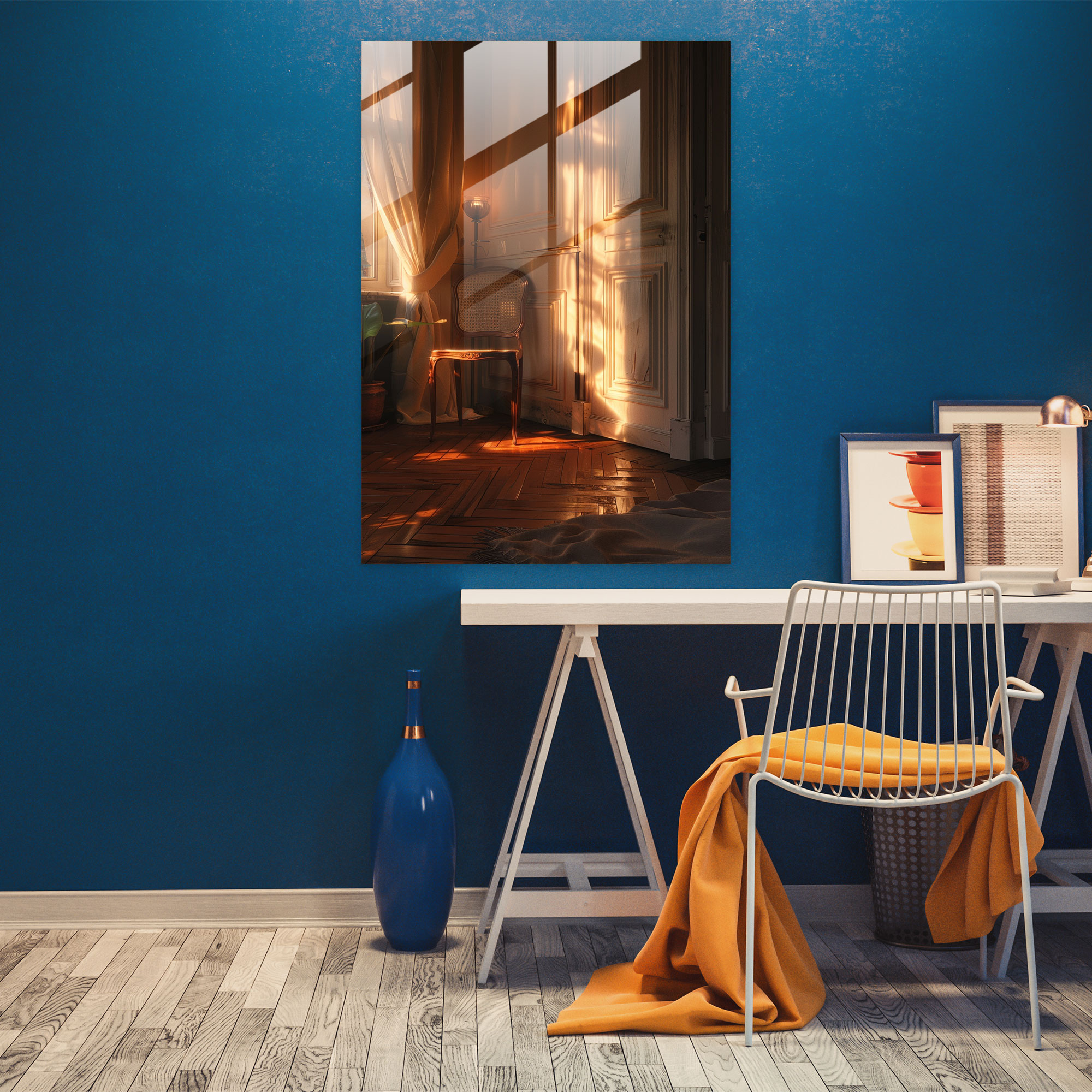 Johannes Vermeer Cam Tablo Ev Dekorasyonu - Kanvas Tablo Cam Duvar Sanatı