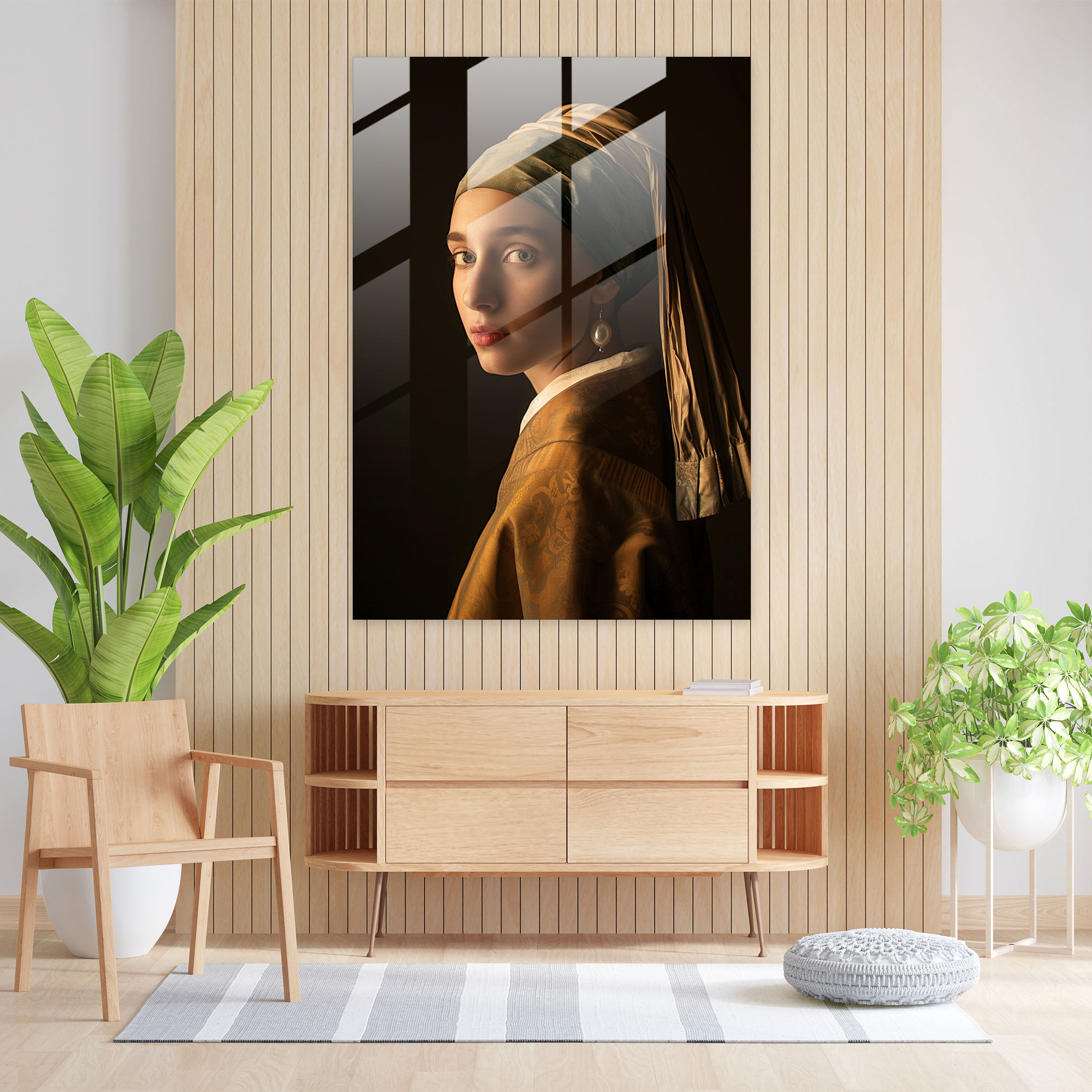 Ev Dekorasyonu Cam Tablo Sanatı - Johannes Vermeer Teması - Johannes Vermeer Ev Dekorasyonu Cam Tablo Modern Sanat