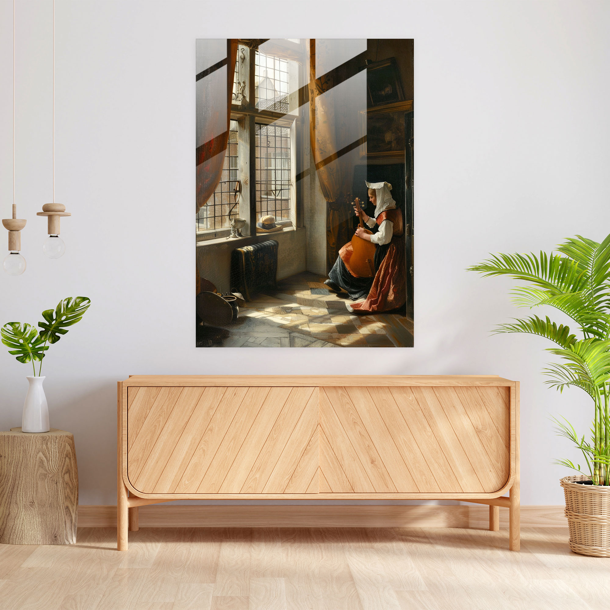 Johannes Vermeer Cam Tablo Ev Dekorasyonu - Ev Dekorasyonu Duvar Dekorasyonu Cam Tablo