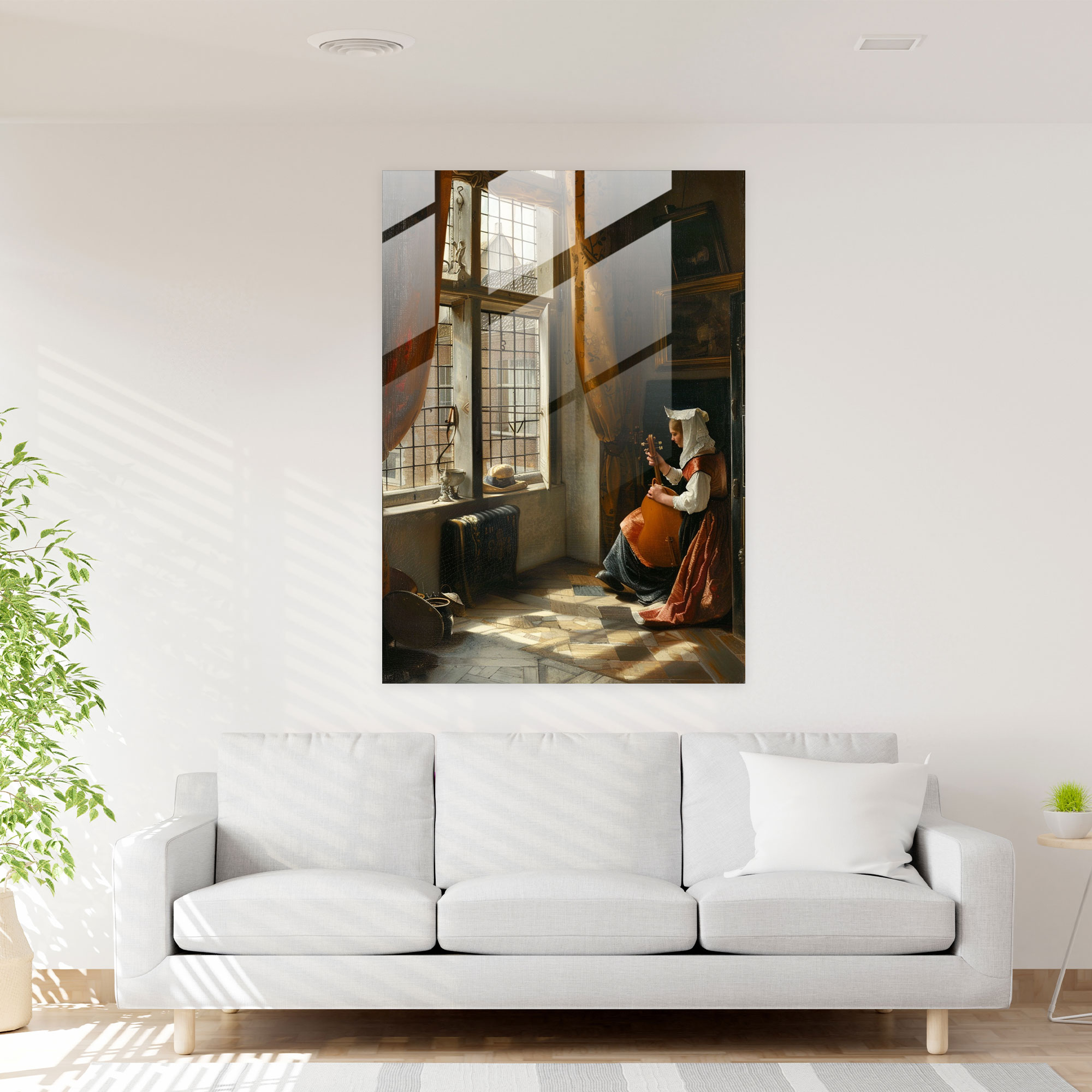 Johannes Vermeer Cam Tablo Ev Dekorasyonu - Ev Dekorasyonu Duvar Dekorasyonu Cam Tablo