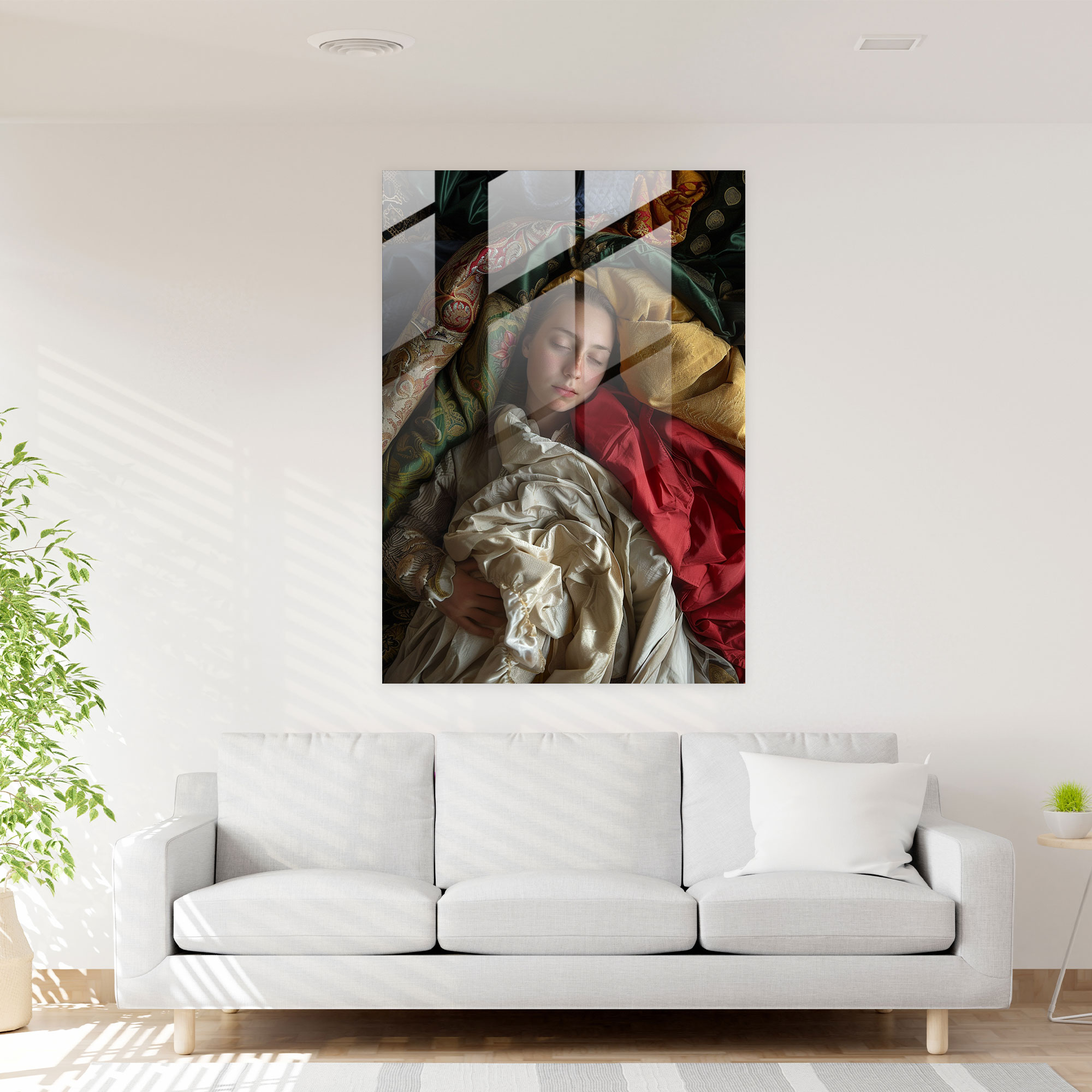 Cam Sanat - Johannes Vermeer Temalı Duvar Dekorasyonu - Johannes Vermeer Cam Duvar Sanatı Cam Tablo Duvar Dekorasyonu