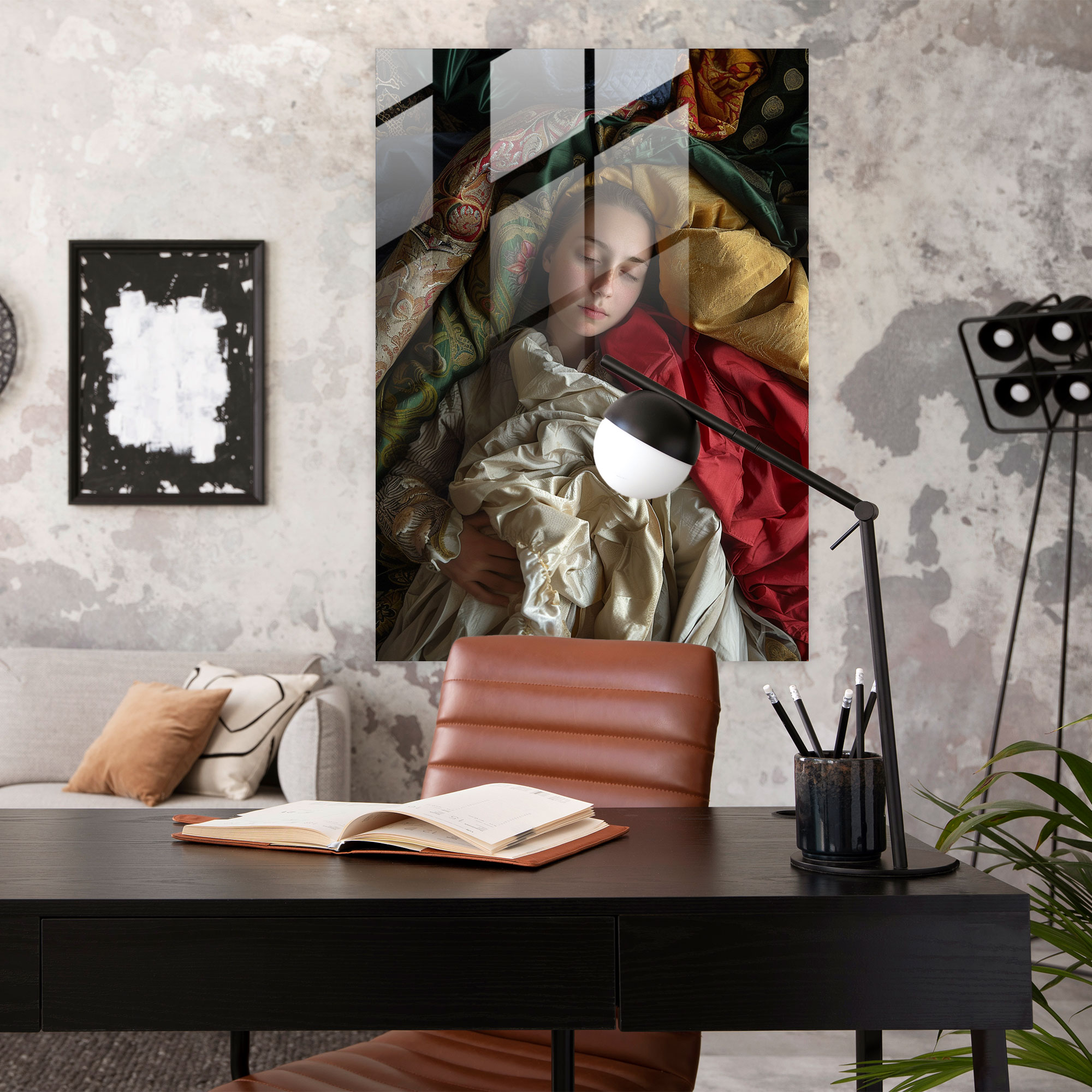 Cam Sanat - Johannes Vermeer Temalı Duvar Dekorasyonu - Johannes Vermeer Cam Duvar Sanatı Cam Tablo Duvar Dekorasyonu