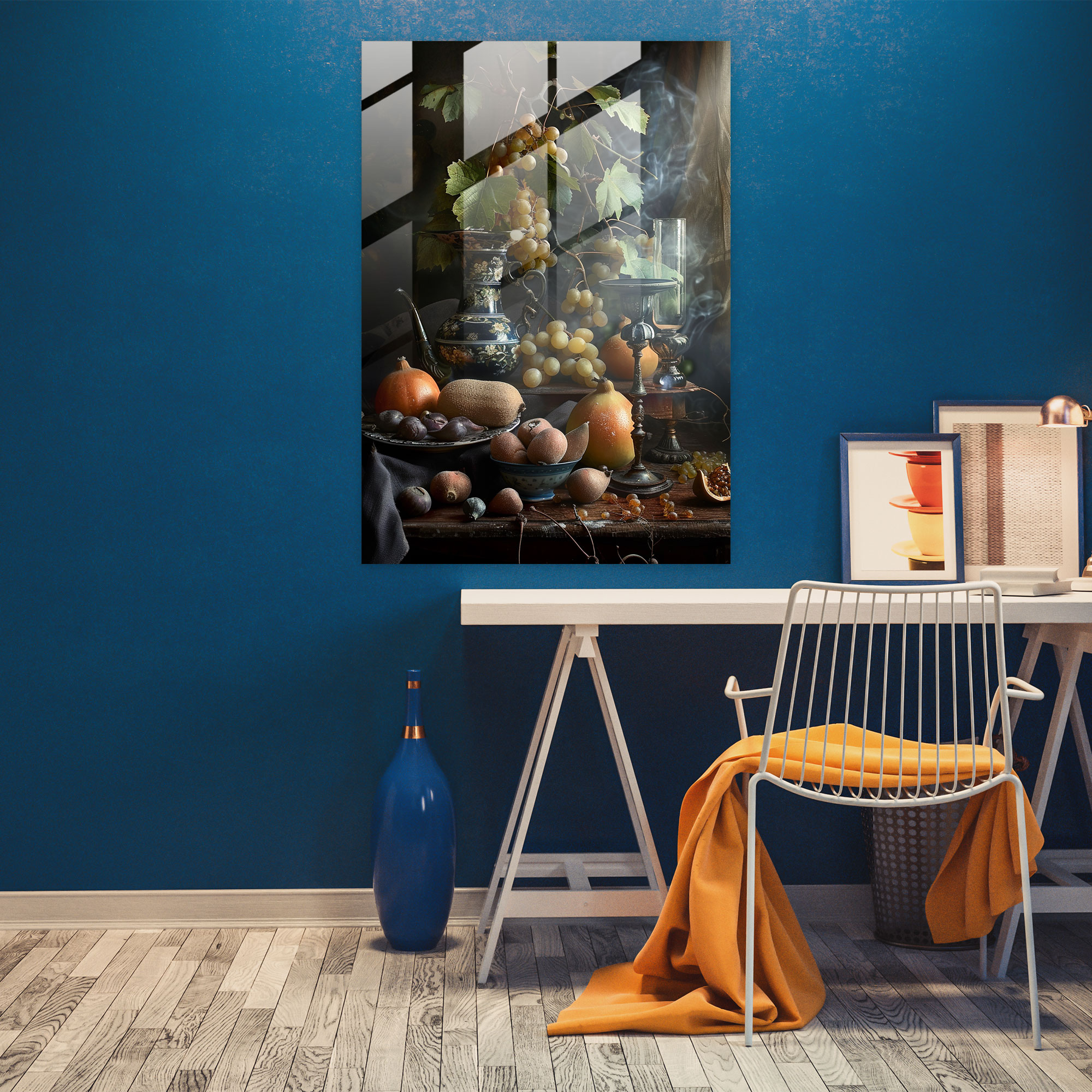 Johannes Vermeer Cam Tablo Ev Dekorasyonu - Johannes Vermeer Cam Sanatı Modern Sanat Duvar Dekorasyonu