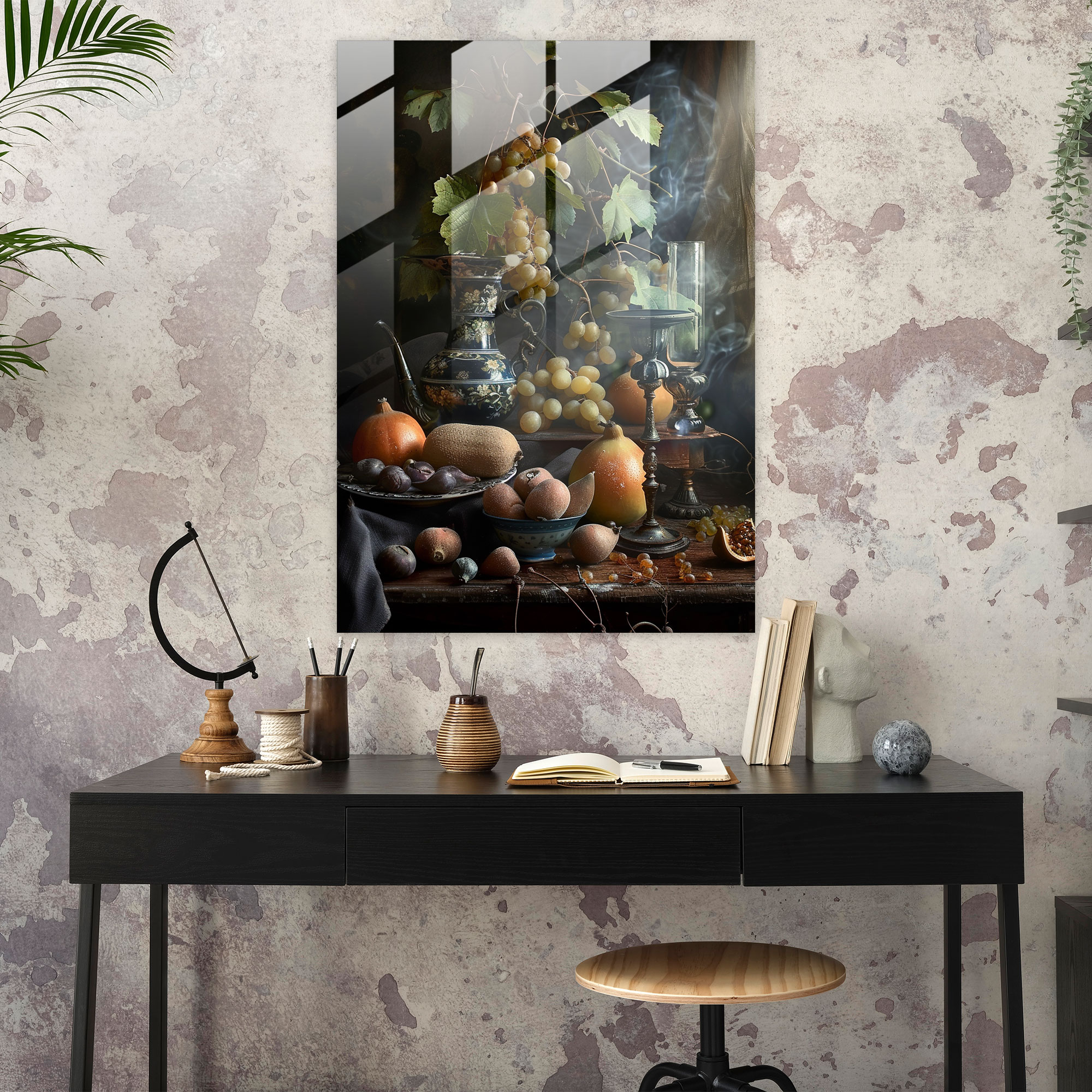 Johannes Vermeer Cam Tablo Ev Dekorasyonu - Johannes Vermeer Cam Sanatı Modern Sanat Duvar Dekorasyonu
