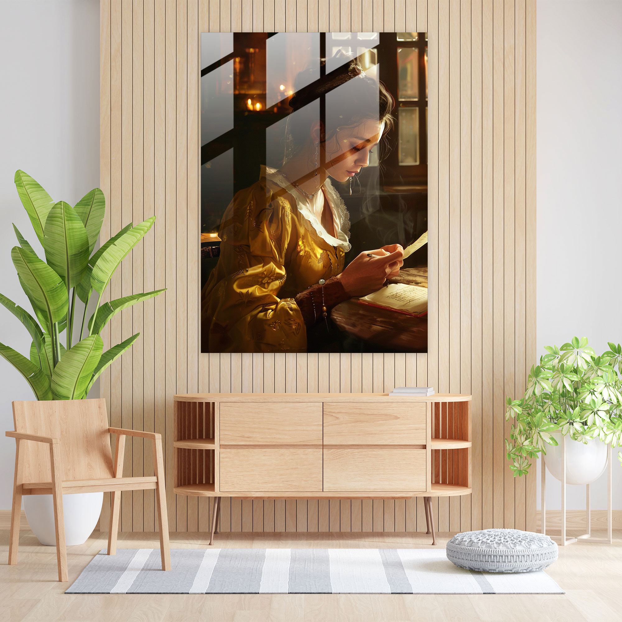 Johannes Vermeer Cam Tablo Ev Dekorasyonu - Duvar Dekorasyonu Cam Sanatı