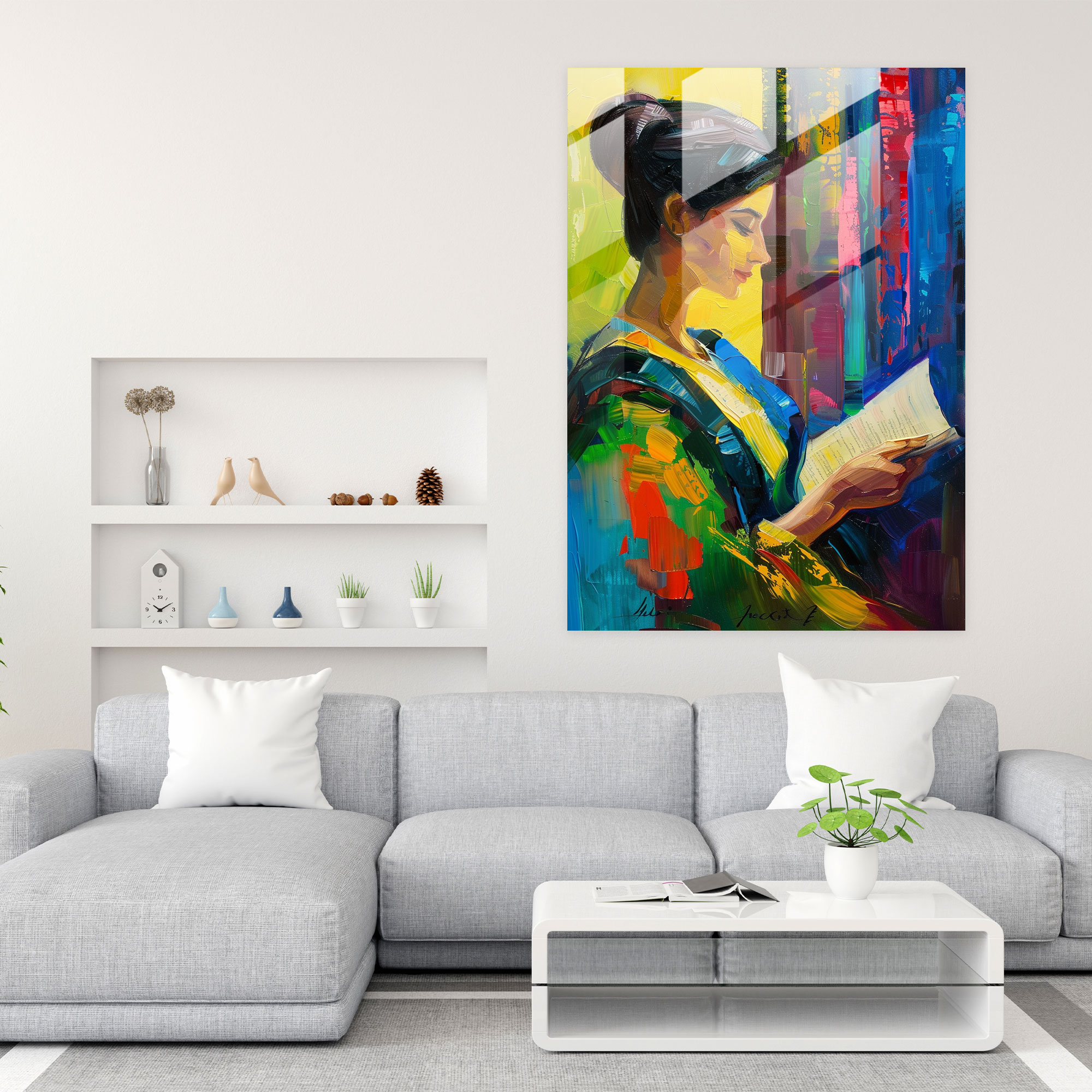 Johannes Vermeer Cam Tablo - Kadın Mektup Okuyor - Duvar Dekorasyonu Modern Sanat