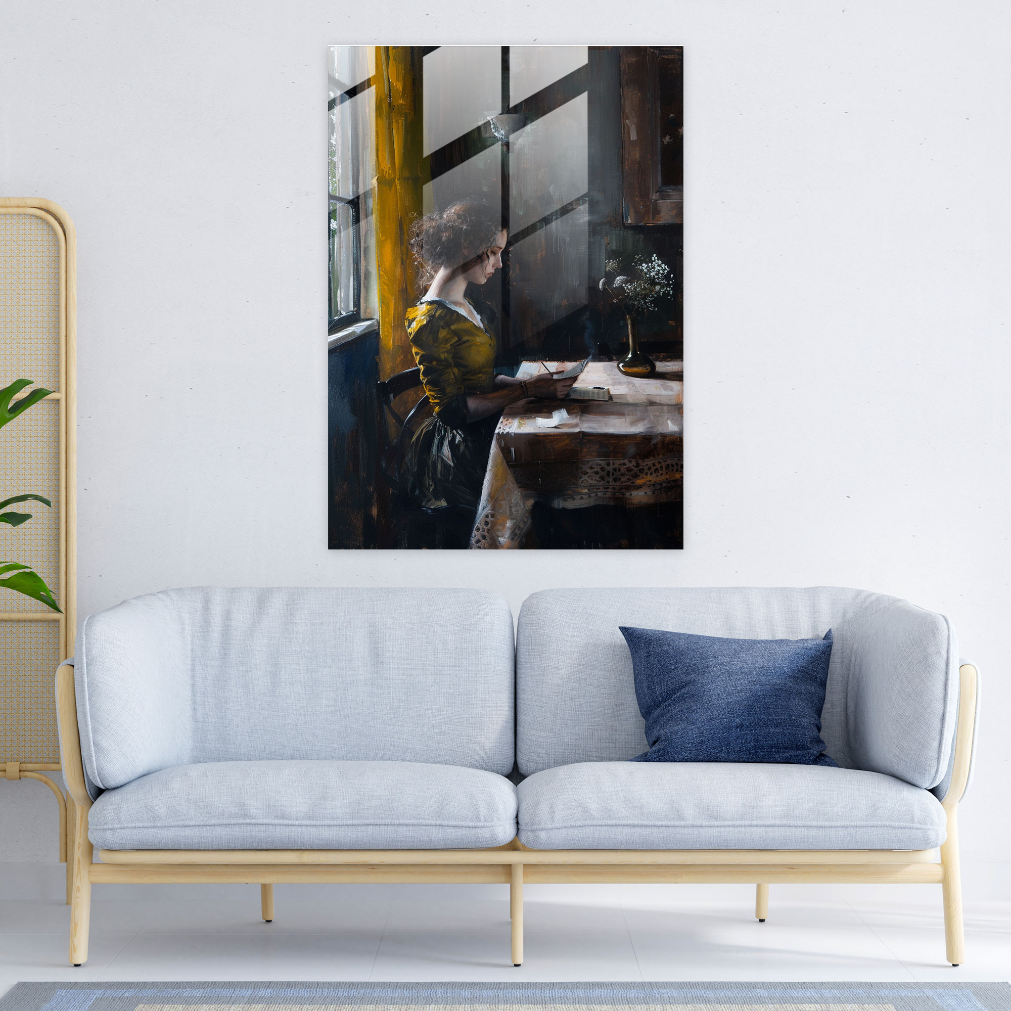Johannes Vermeer Ev Dekorasyonu - Masa Başında Kadın - Modern Sanat