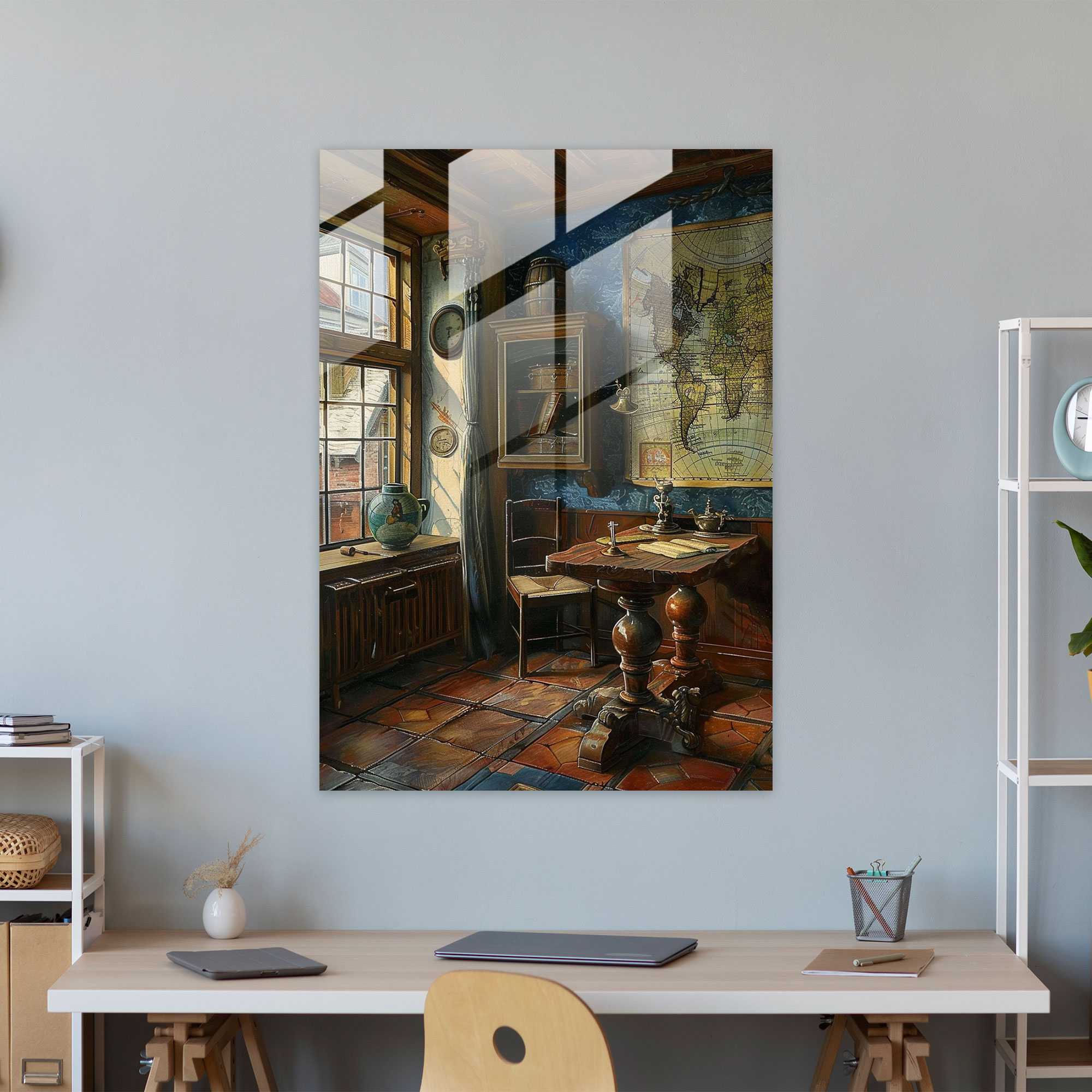 Johannes Vermeer Cam Tablo Sanatı - Ev Dekorasyonu için Johannes Vermeer Cam Sanatı