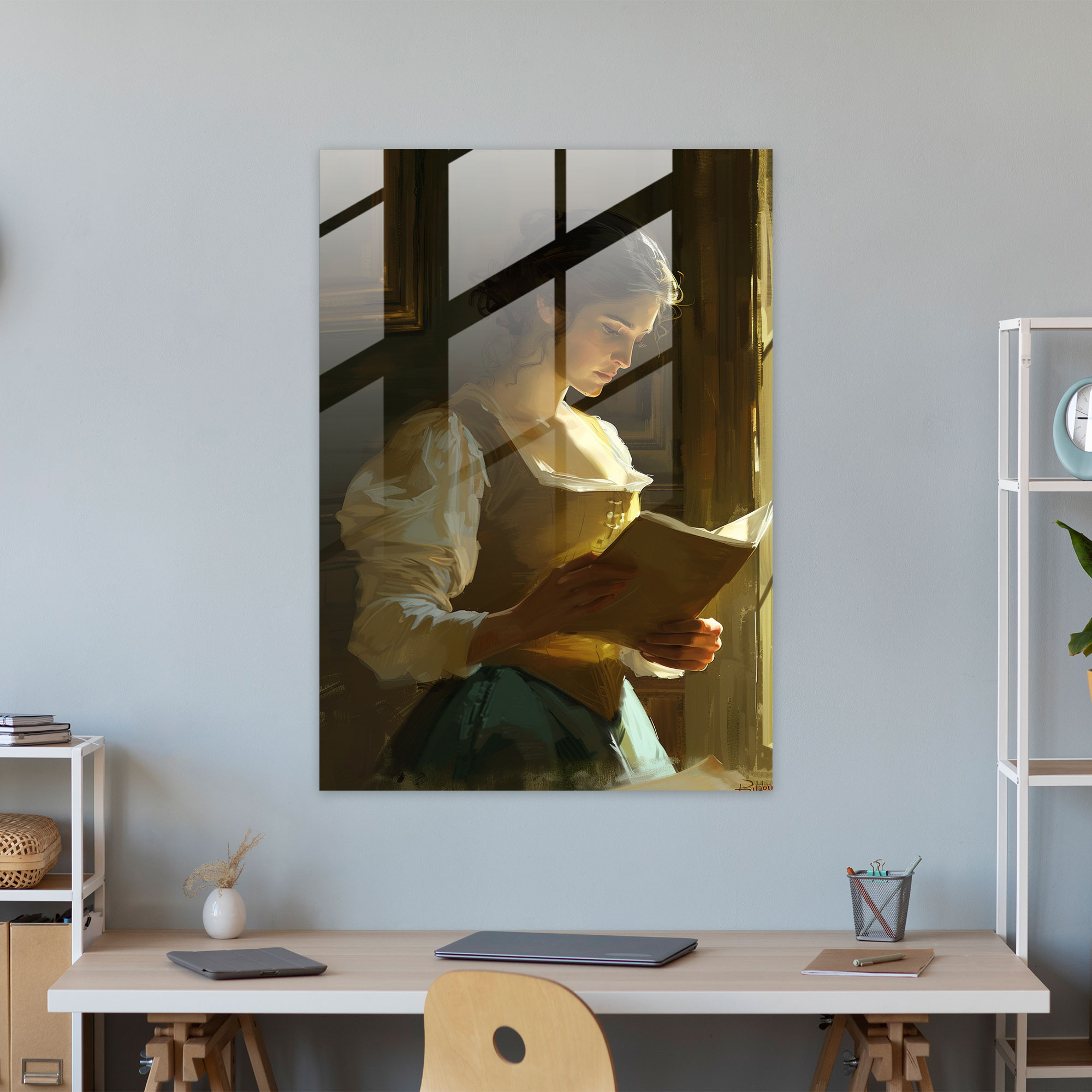 Johannes Vermeer Cam Tablo - Johannes Vermeer Cam Sanatı Cam Duvar Sanatı Ev Dekorasyonu