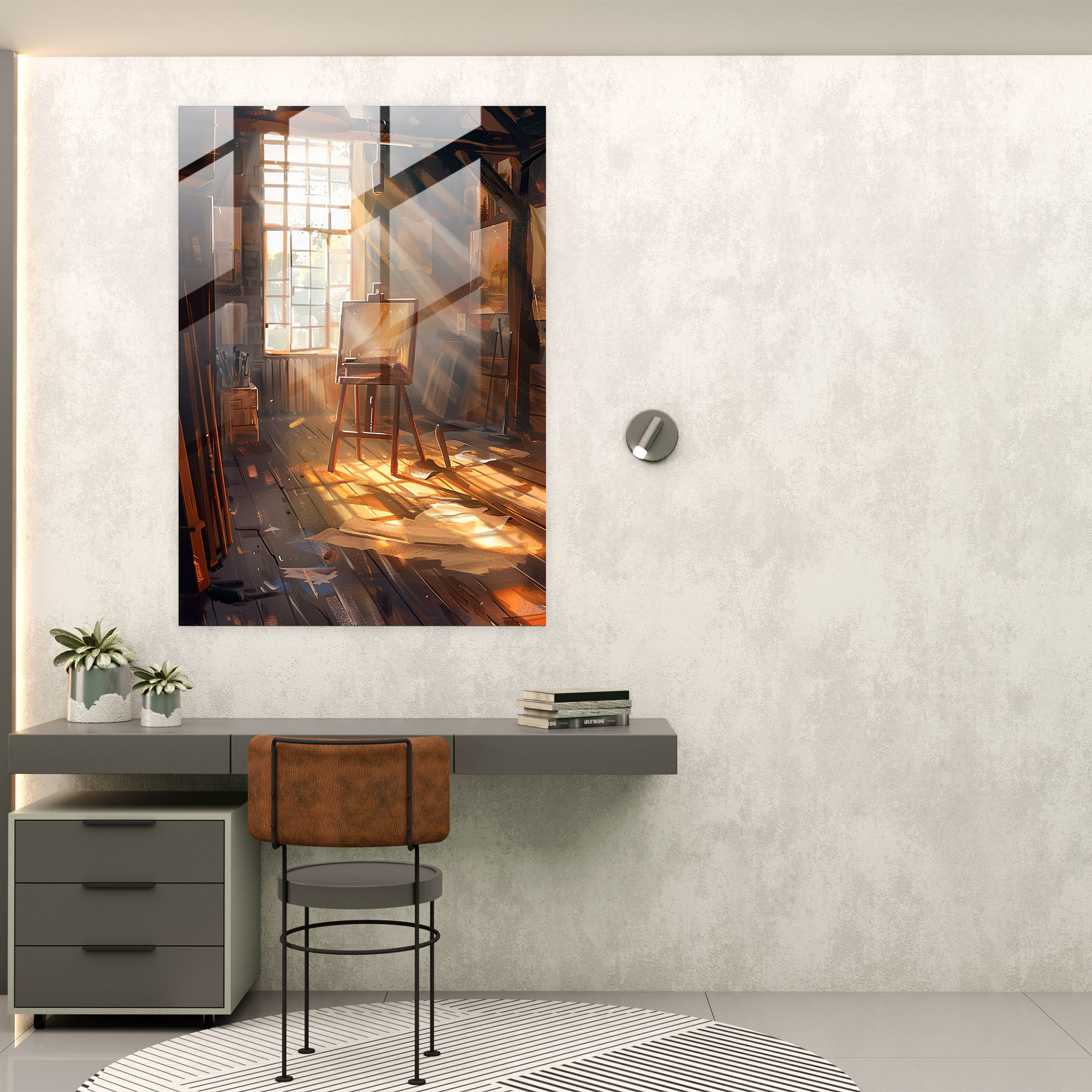 Johannes Vermeer Cam Tablo Sanatı - Modern Sanat Cam Sanatı Duvar Dekorasyonu