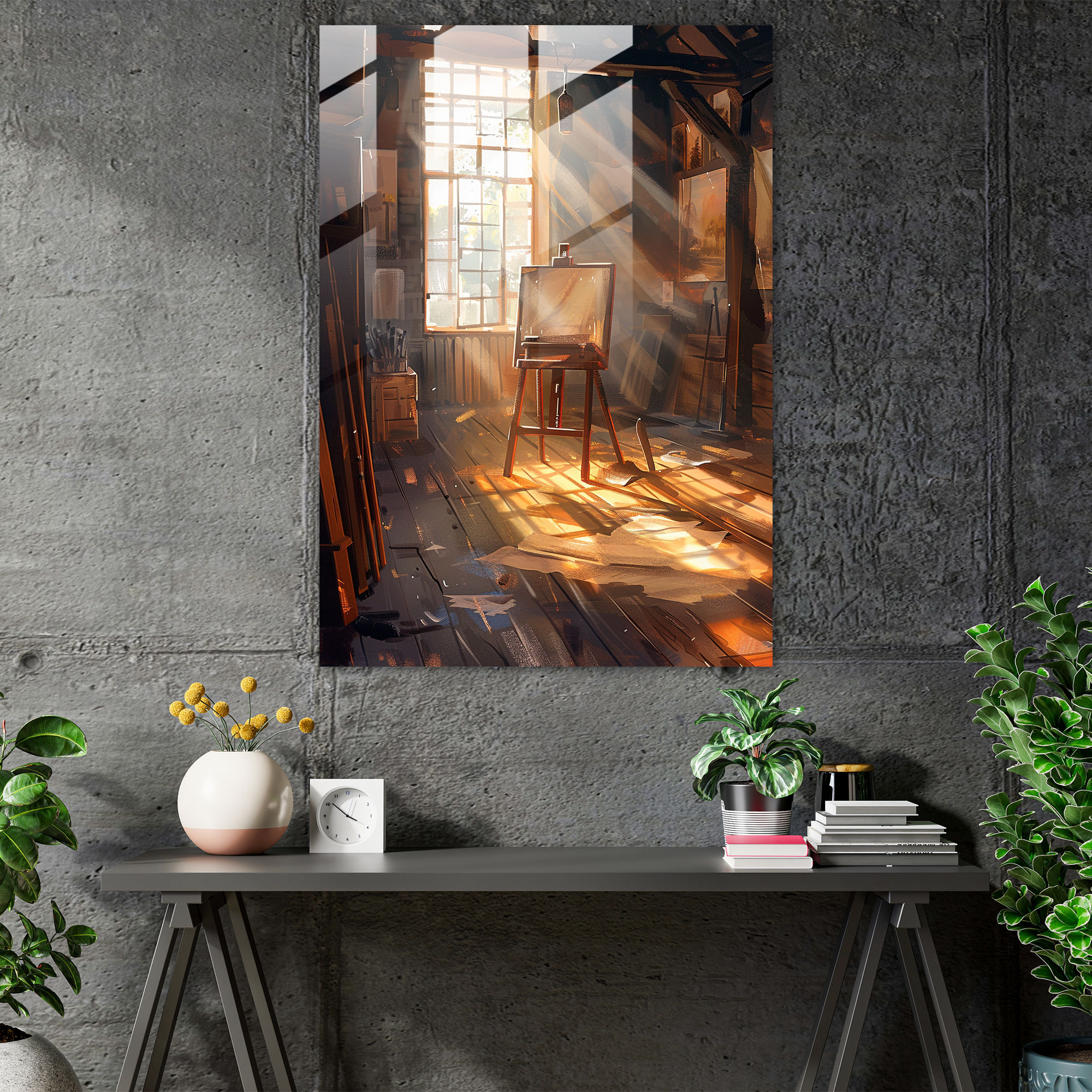 Johannes Vermeer Cam Tablo Sanatı - Modern Sanat Cam Sanatı Duvar Dekorasyonu