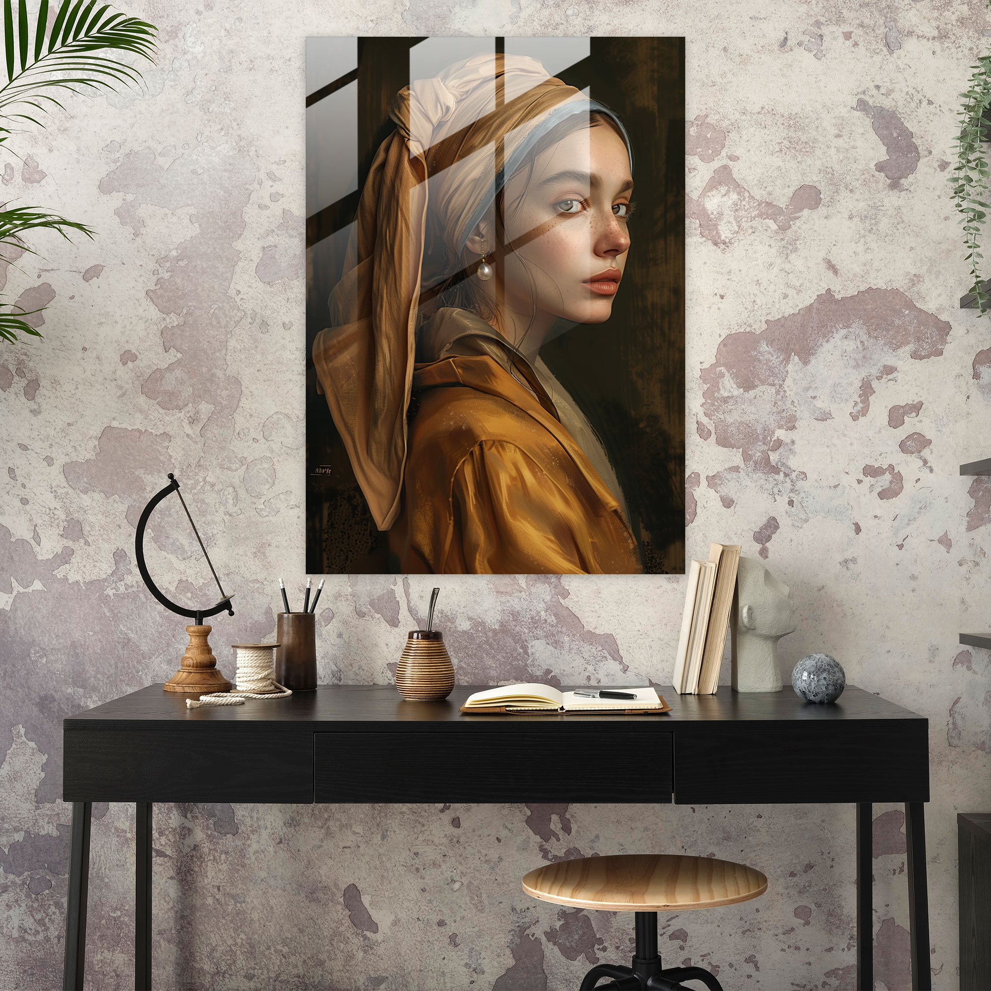 Johannes Vermeer Ev Dekorasyonu - Ev Dekorasyonu Duvar Dekorasyonu Cam Tablo Sanatı