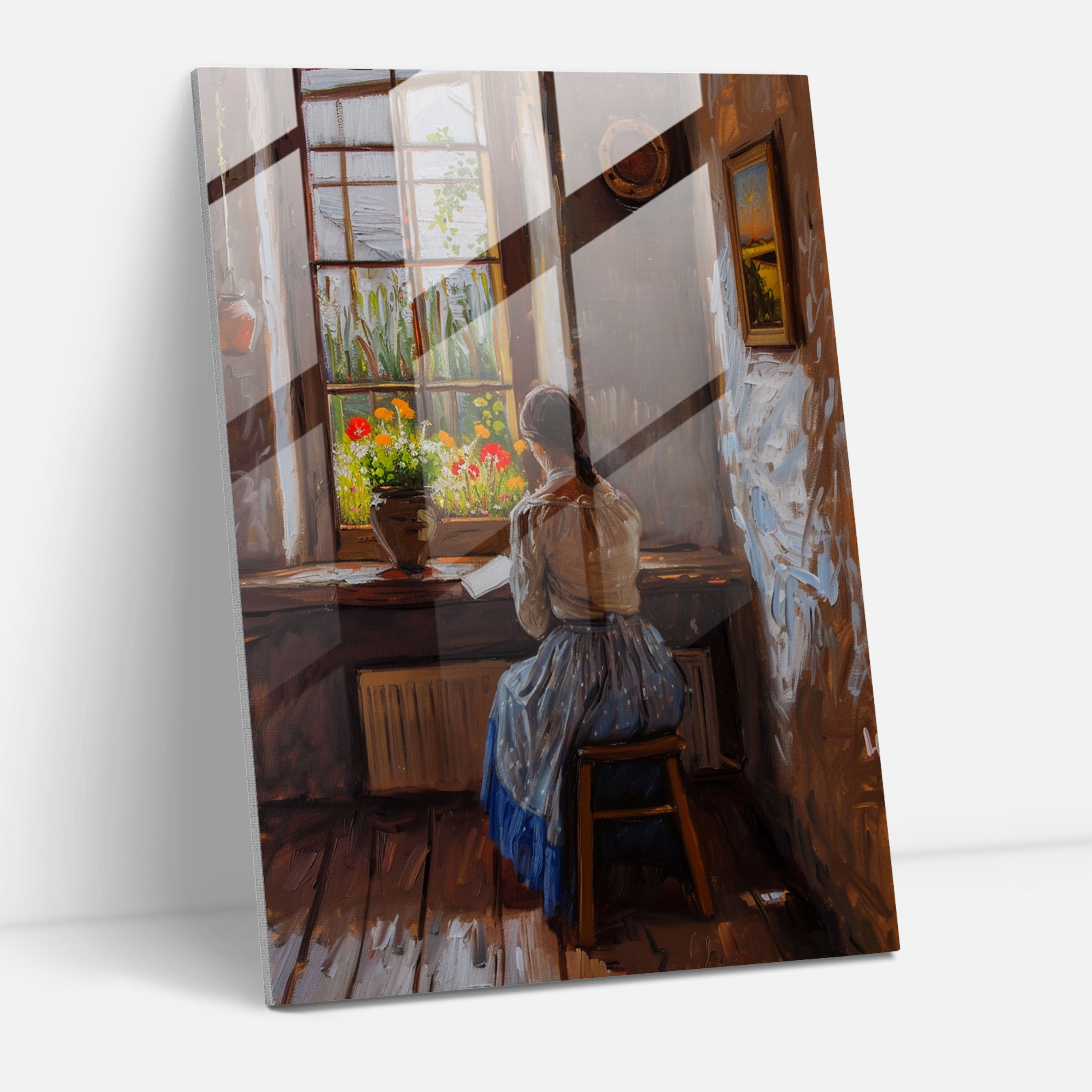 Johannes Vermeer Cam Tablo - Modern Sanat Cam Sanatı Johannes Vermeer