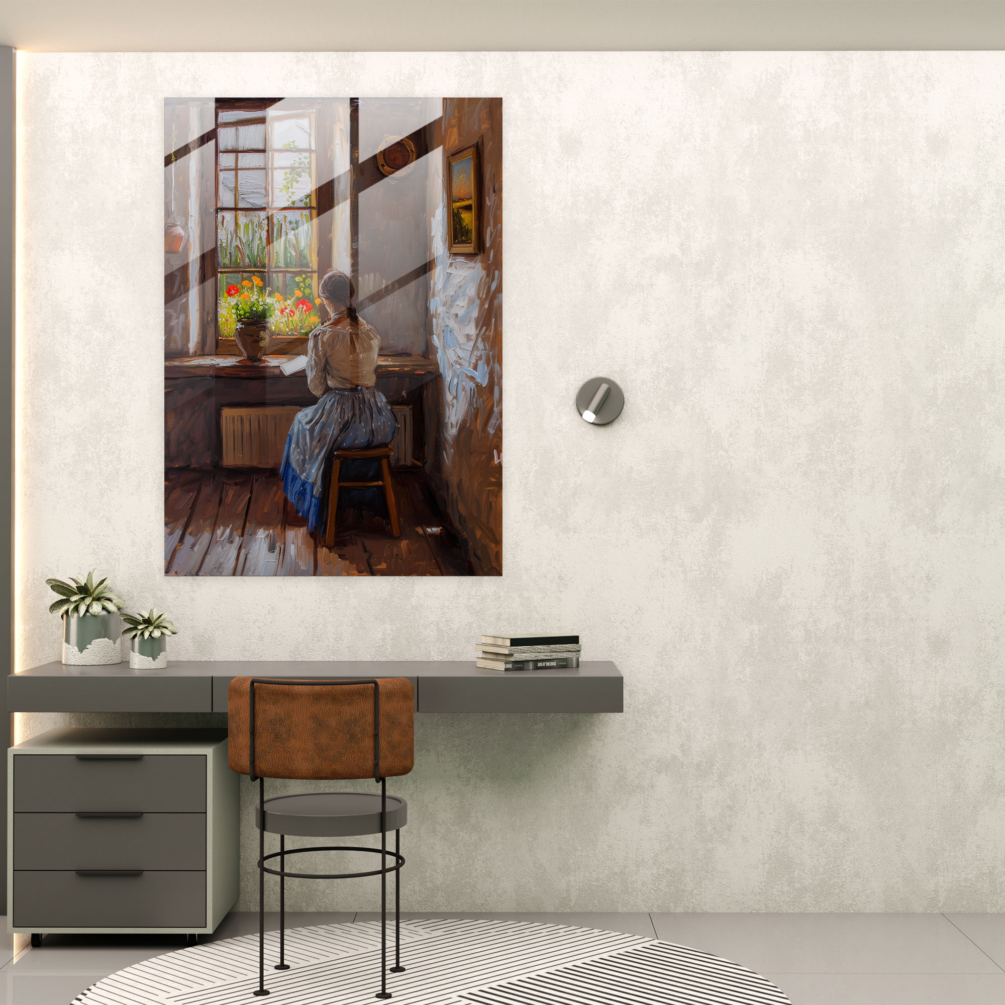 Johannes Vermeer Cam Tablo - Modern Sanat Cam Sanatı Johannes Vermeer
