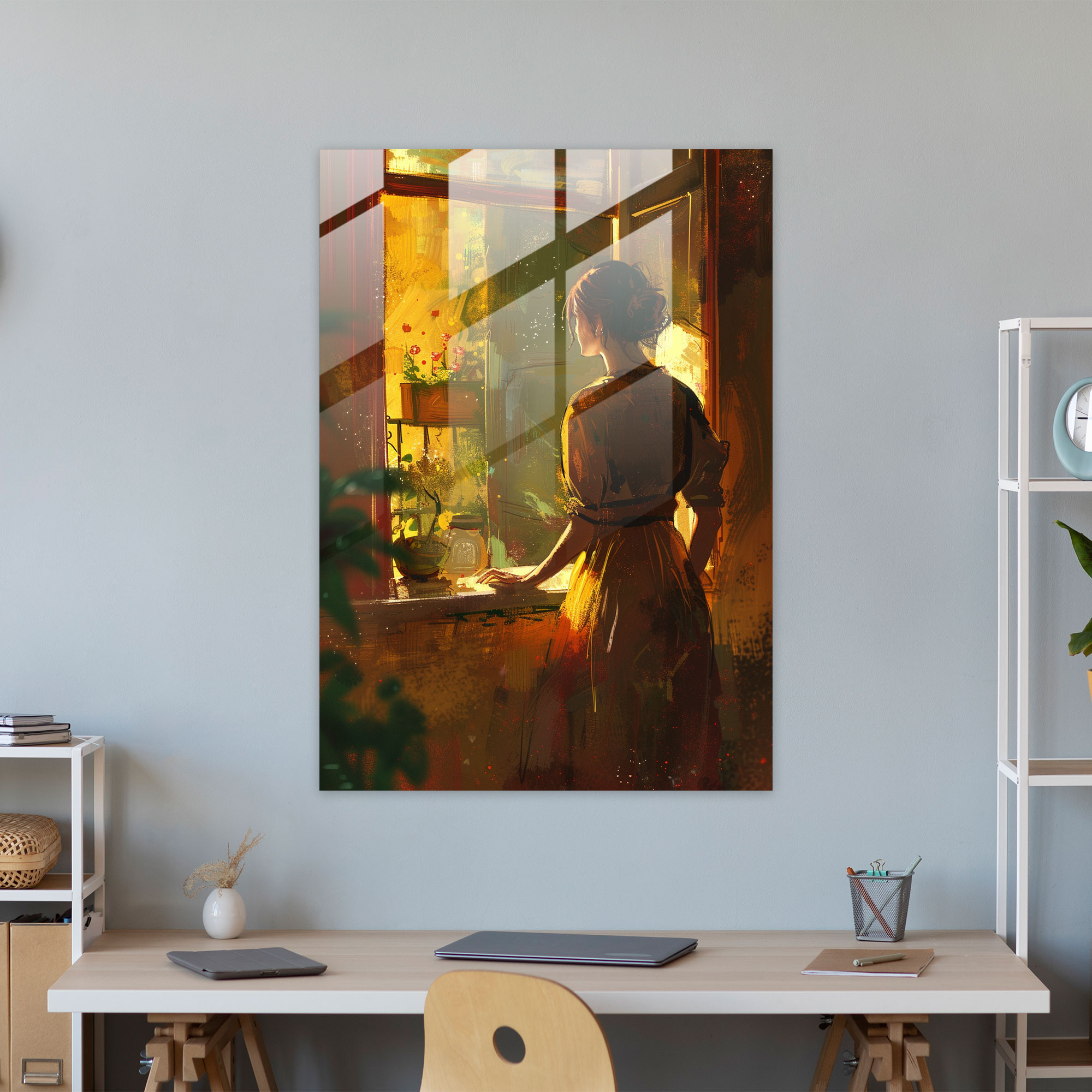 Johannes Vermeer Ev Dekorasyonu - Duvar Dekorasyonu Cam Tablo Modern Sanat
