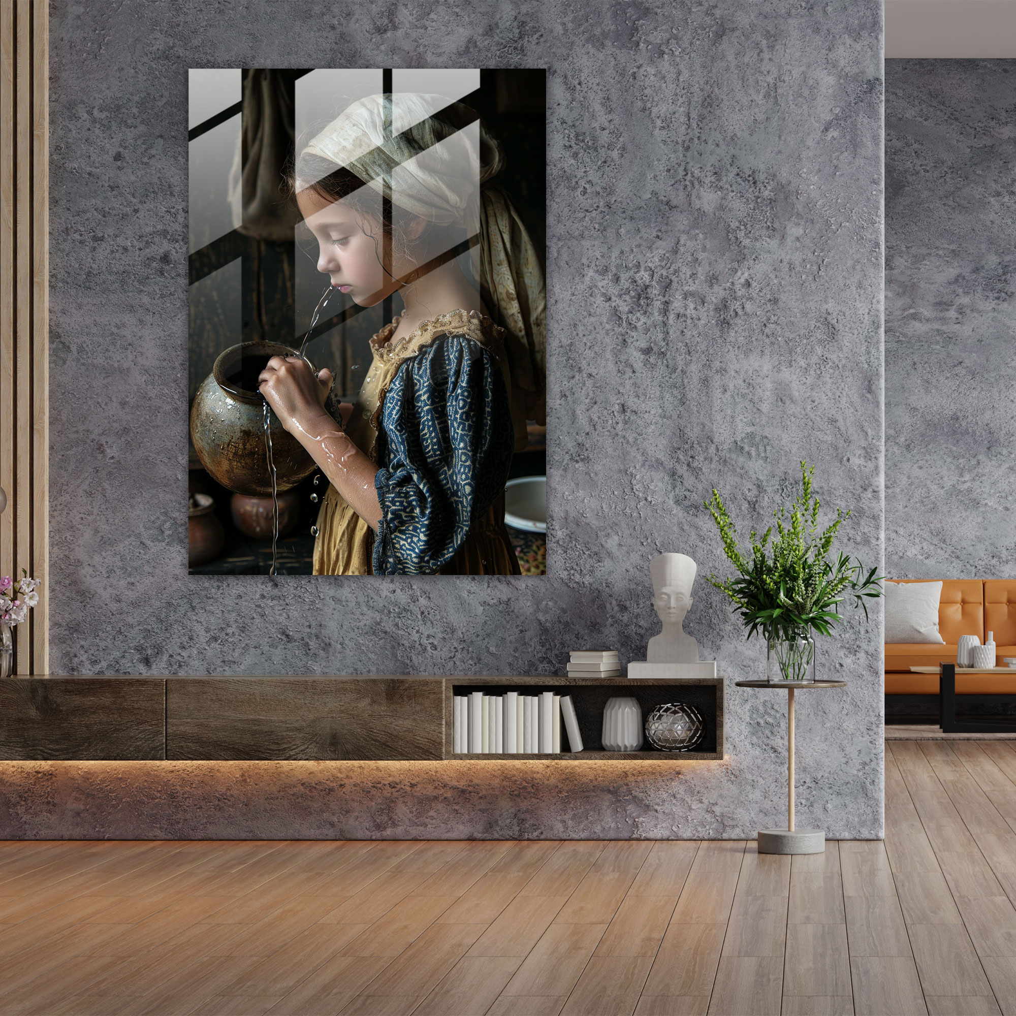 Johannes Vermeer Duvar Dekorasyonu - Cam Tablo Sanat Johannes Vermeer Cam Sanatı