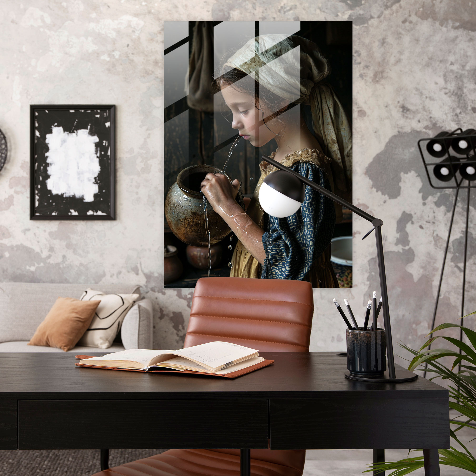 Johannes Vermeer Duvar Dekorasyonu - Cam Tablo Sanat Johannes Vermeer Cam Sanatı