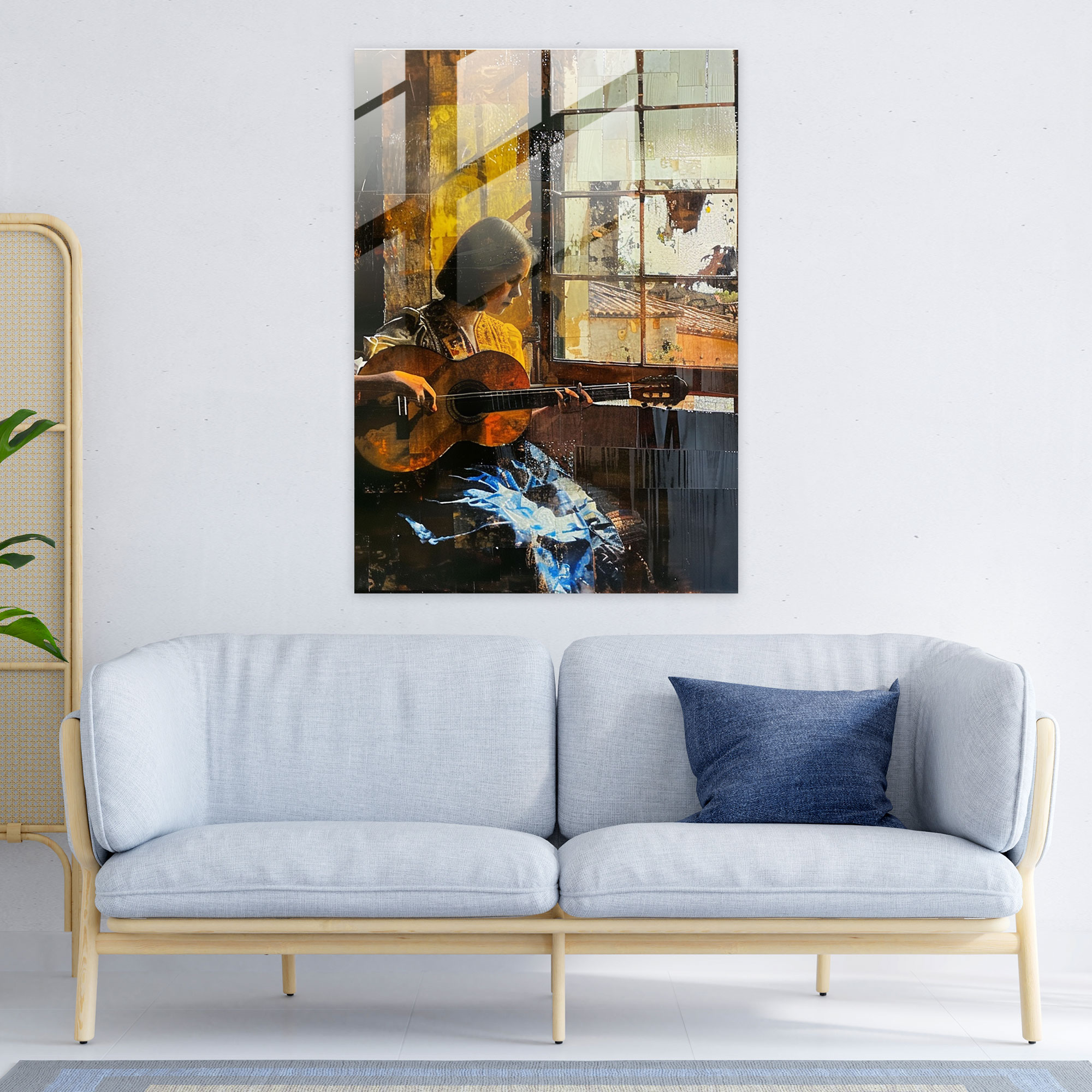 Johannes Vermeer Modern Sanat - Gitar Çalan Kadın - Kanvas Tablo