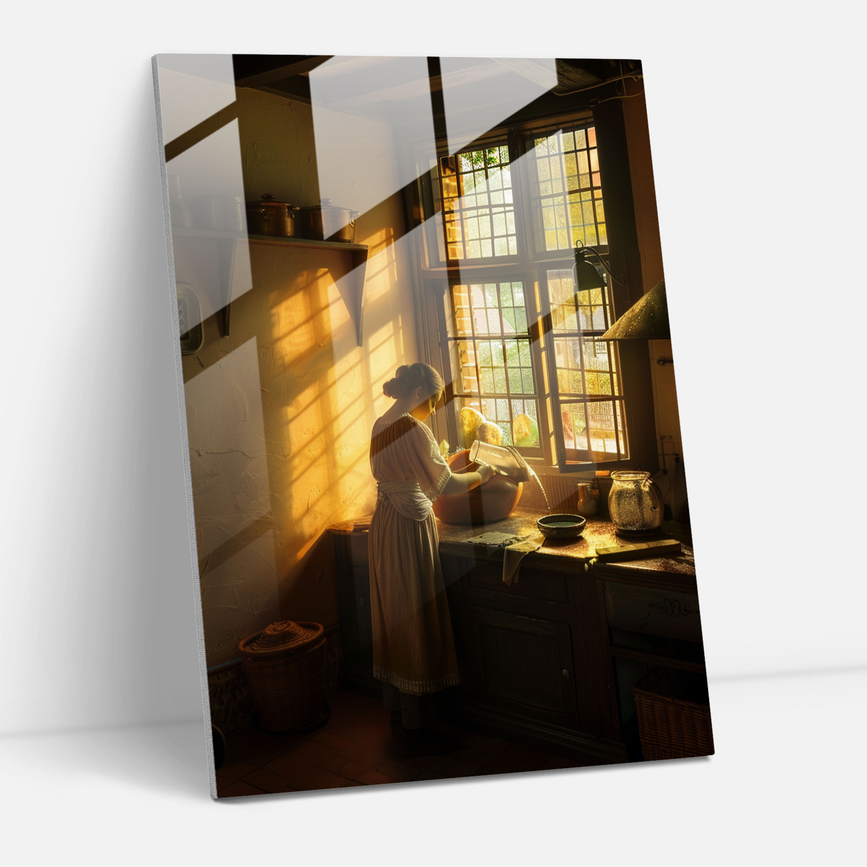 Johannes Vermeer Cam Tablosu - Su Döken Kadın - Modern Sanat Cam Sanatı